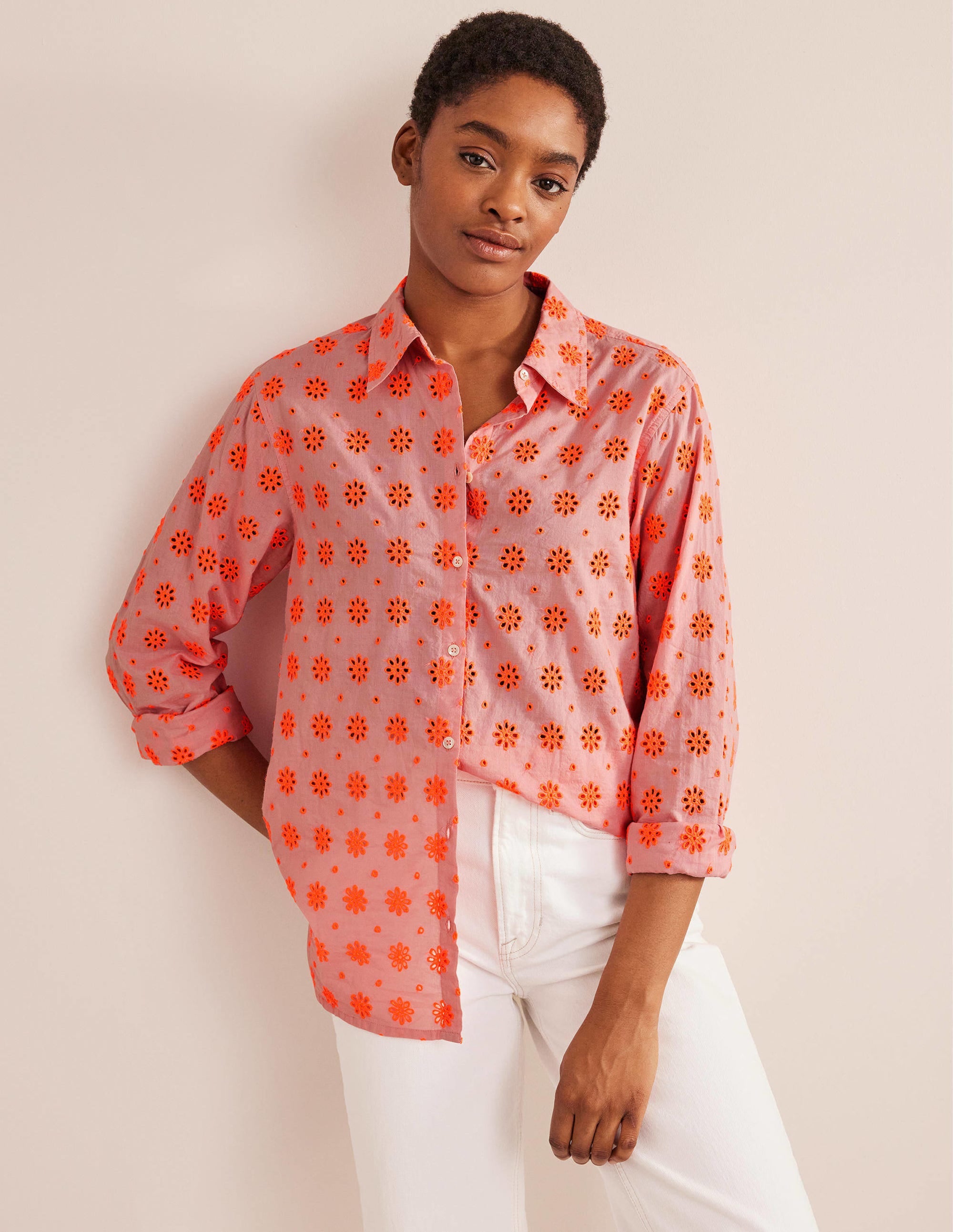 Nouvelle chemise décontractée en coton-Punch pastèque - Image 1