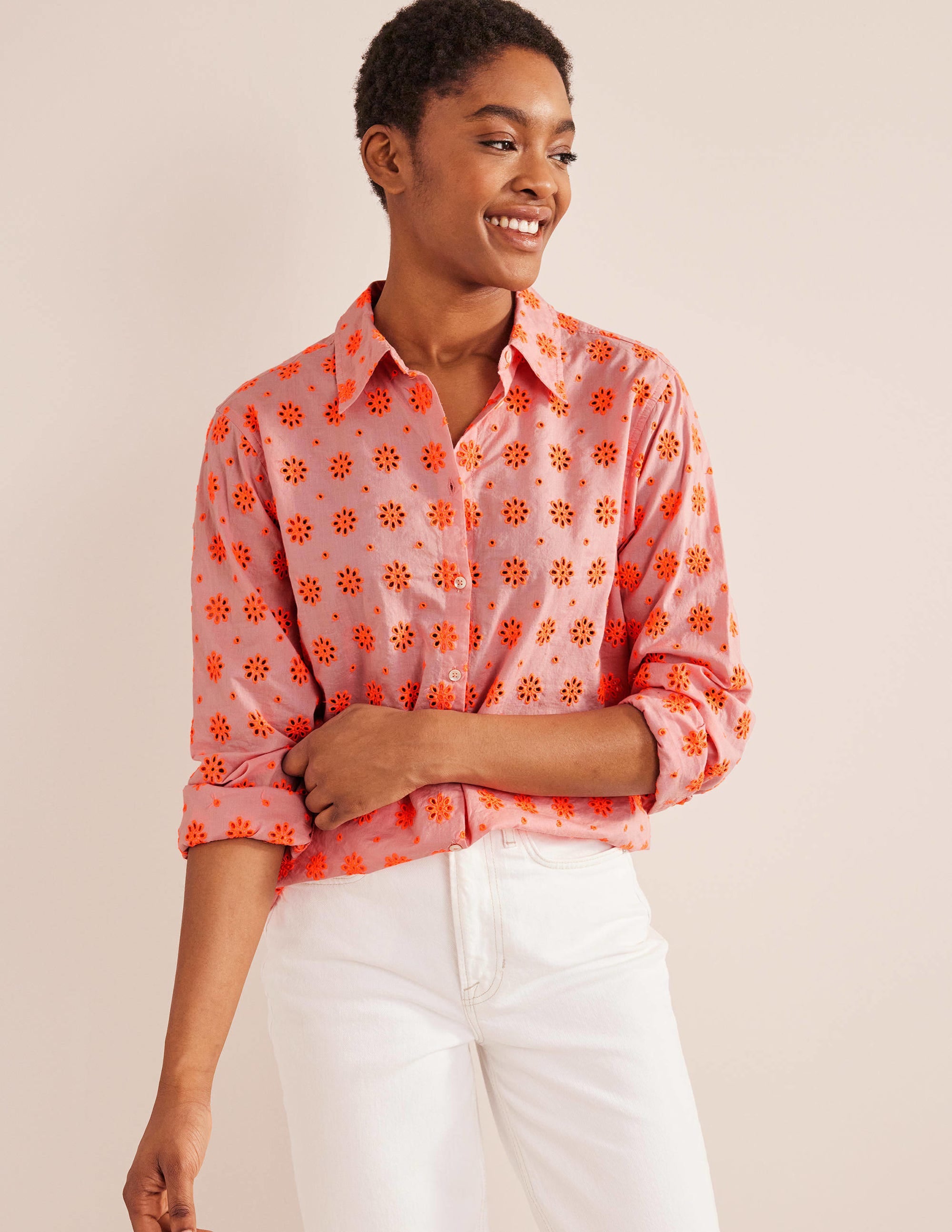 Nouvelle chemise décontractée en coton-Punch pastèque - Image 4