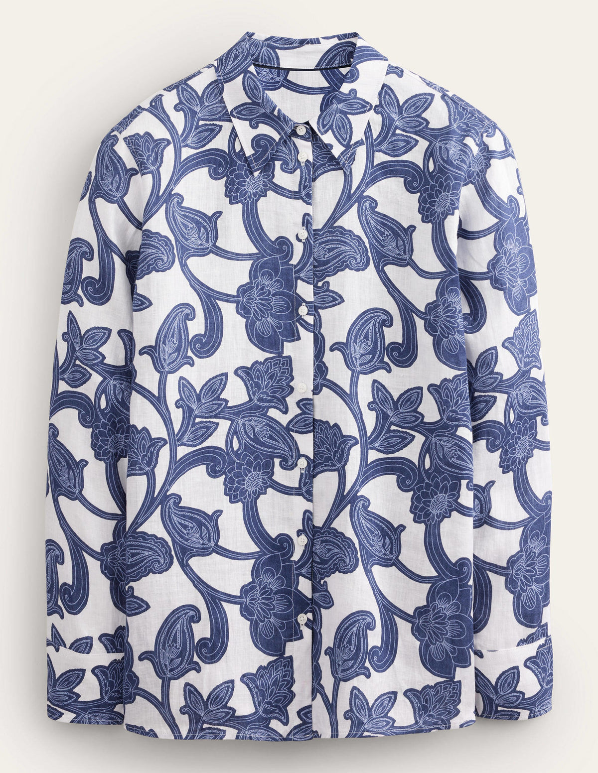 New Linen Shirt-Blue Ribbon, Paisley Whirl - Image 5