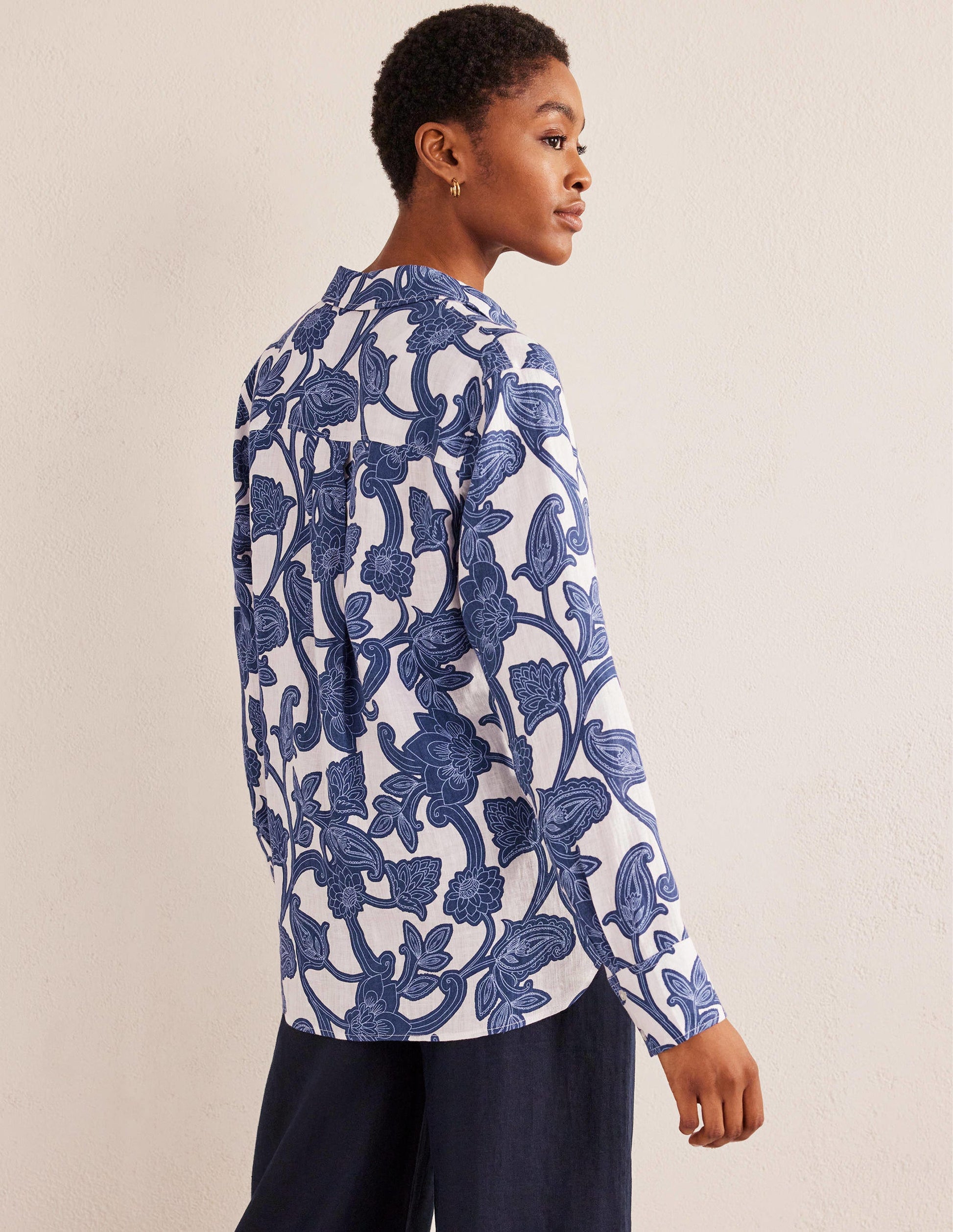 New Linen Shirt-Blue Ribbon, Paisley Whirl-3