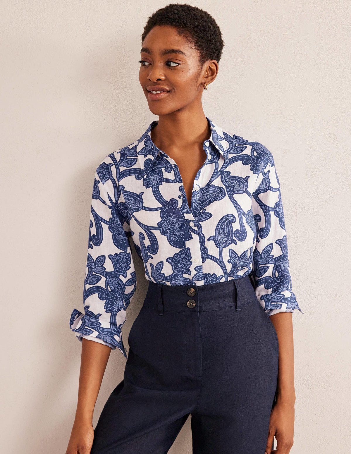 New Linen Shirt-Blue Ribbon, Paisley Whirl-4