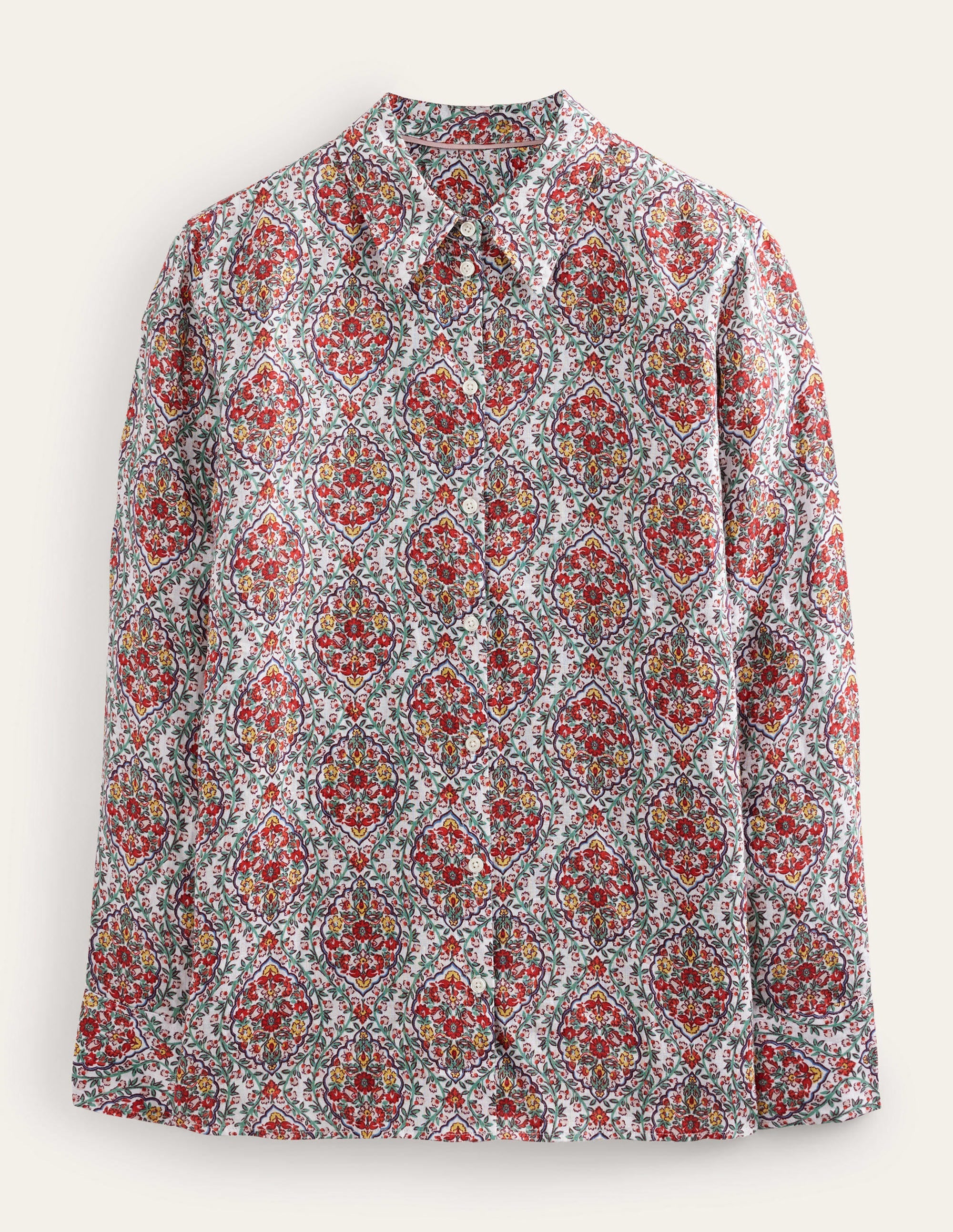 Nouvelle chemise en lin-Multi, motif Vine Terrace - Image 6