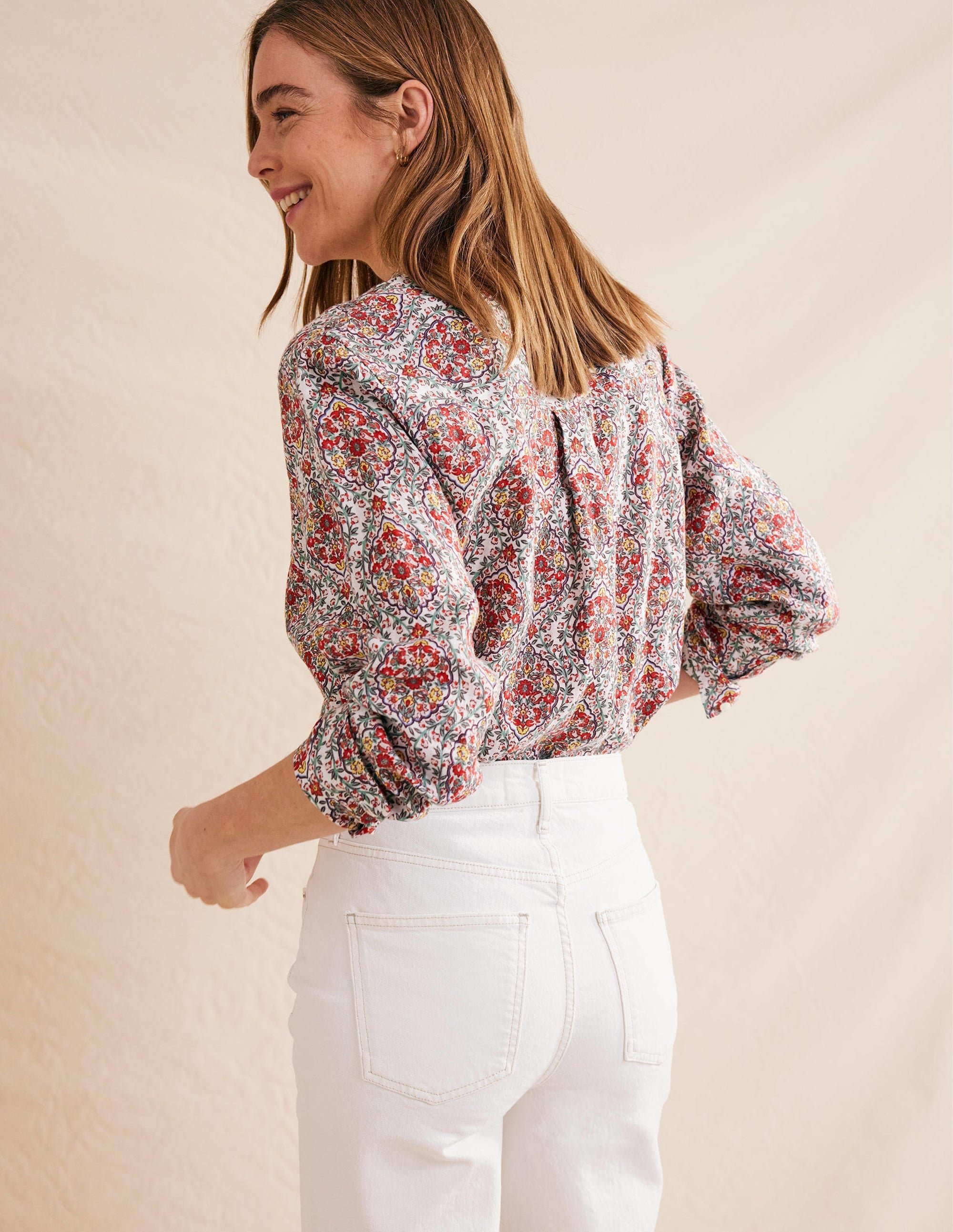 Nouvelle chemise en lin-Multi, motif Vine Terrace - Image 3