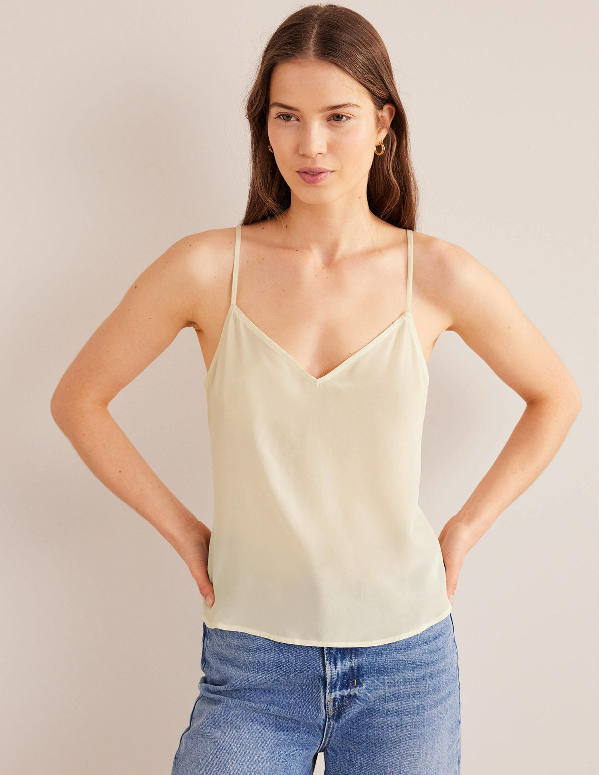 Camisole aus Seide-Ivory and Navy Spot - Image 1