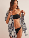 Holiday Longerline Shirt-Ivory, Tapestry Geo