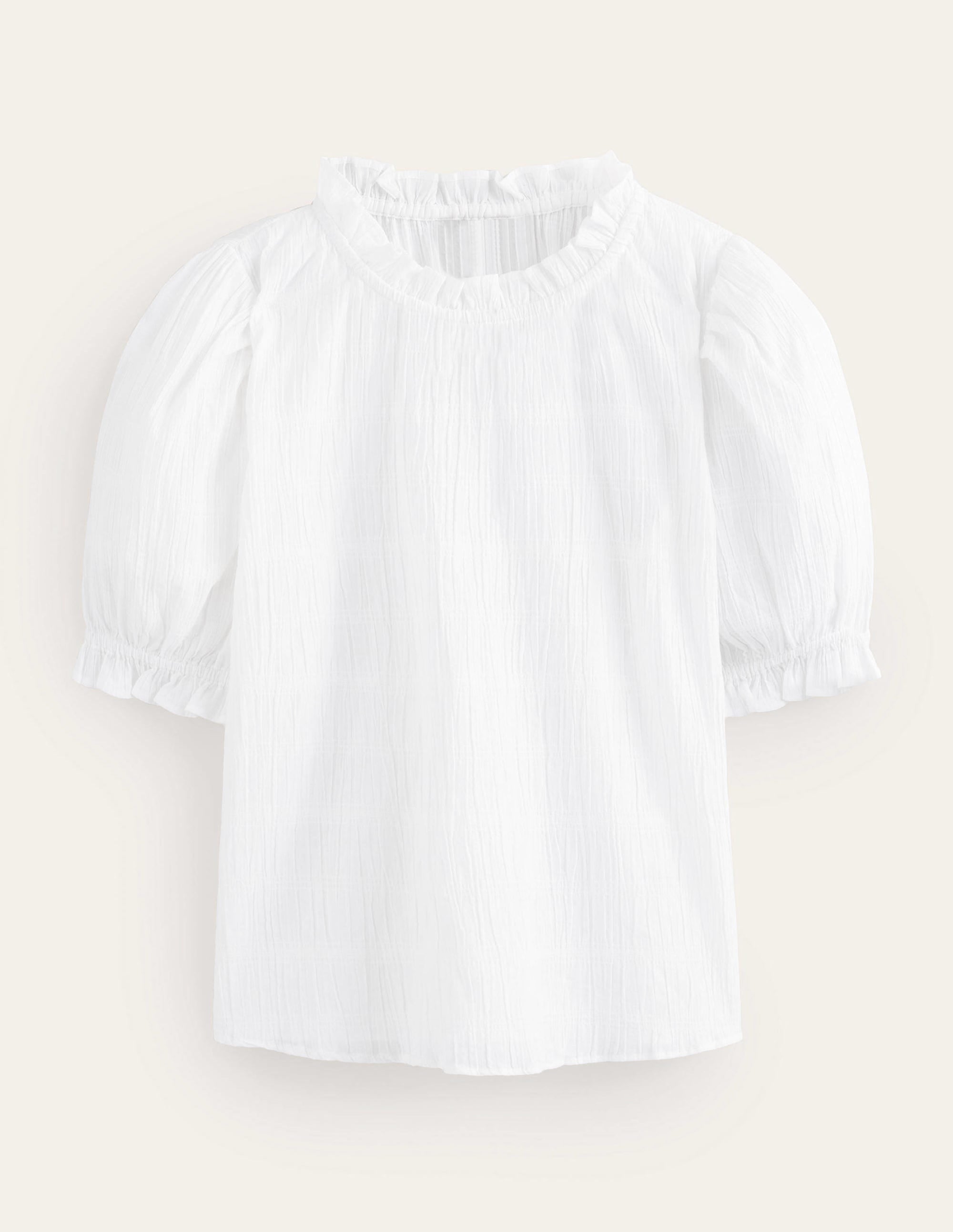 Top ajusté et texturé-Blanc - Image 5