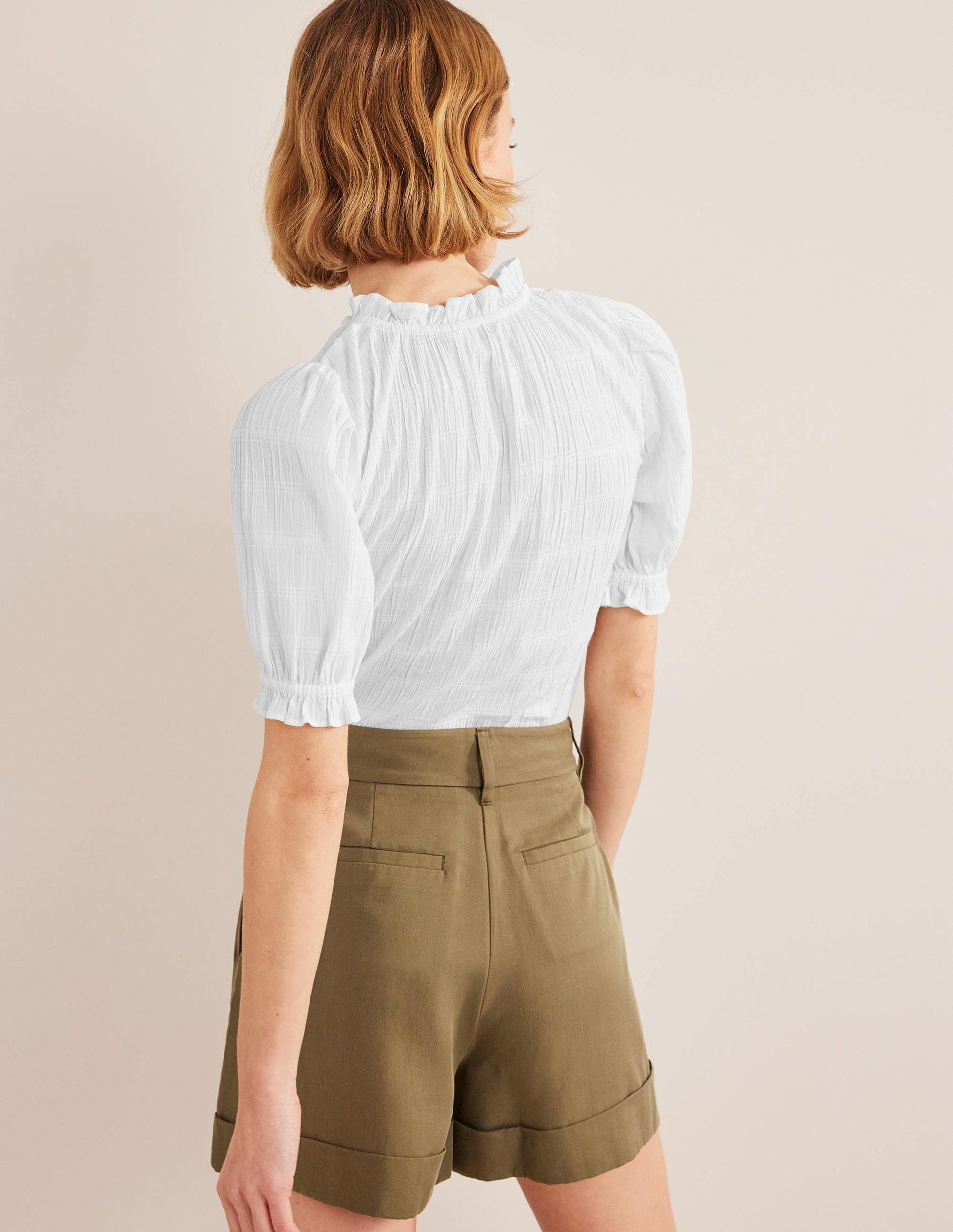 Top ajusté et texturé-Blanc-3