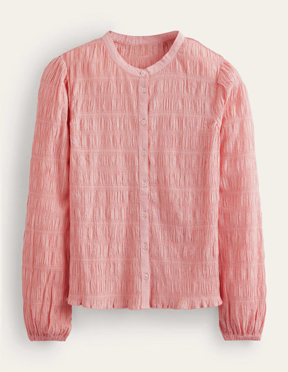 Fitted Textured Shirt-Dahlia Pink-5