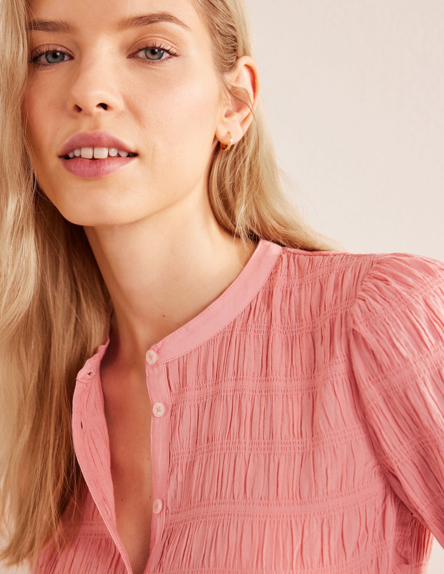 Fitted Textured Shirt-Dahlia Pink