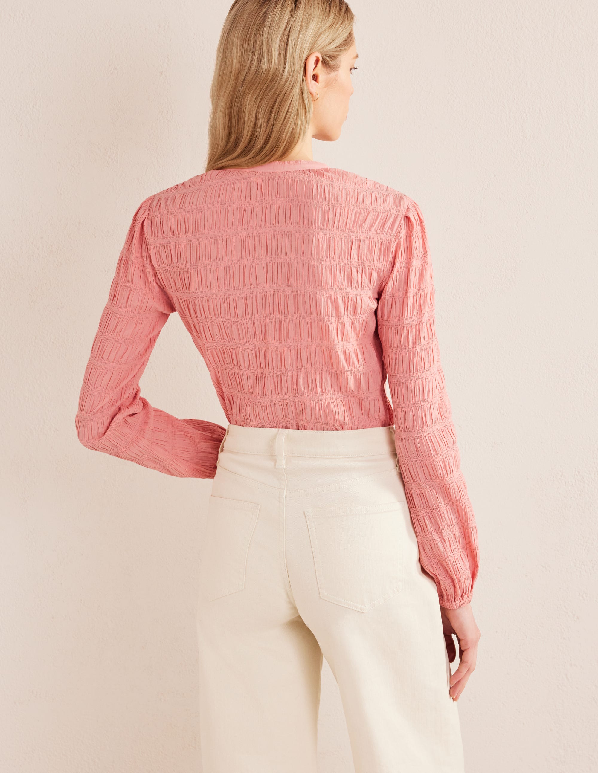 Tailliertes Hemd mit Struktur-Dahlien-Rosa - Image 3