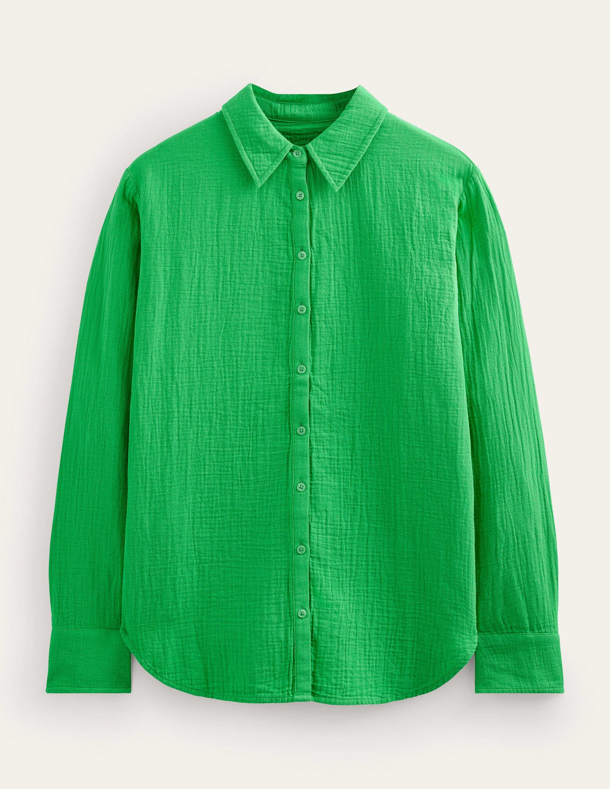 Chemise texturée en coton-Vert vif - Image 5