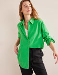 Chemise texturée en coton-Vert vif