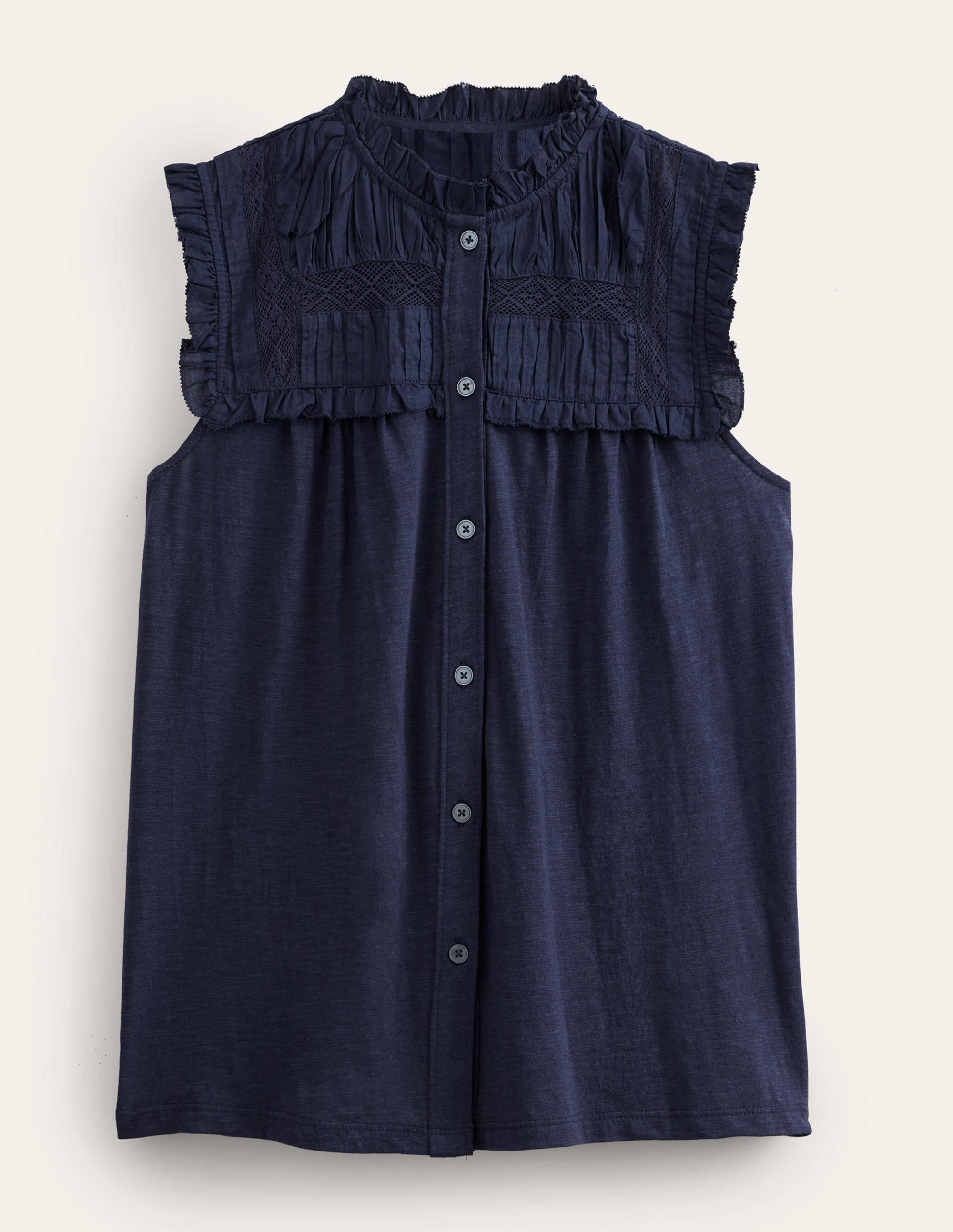 Yoke Detail Jersey Shirt-Navy - Image 5