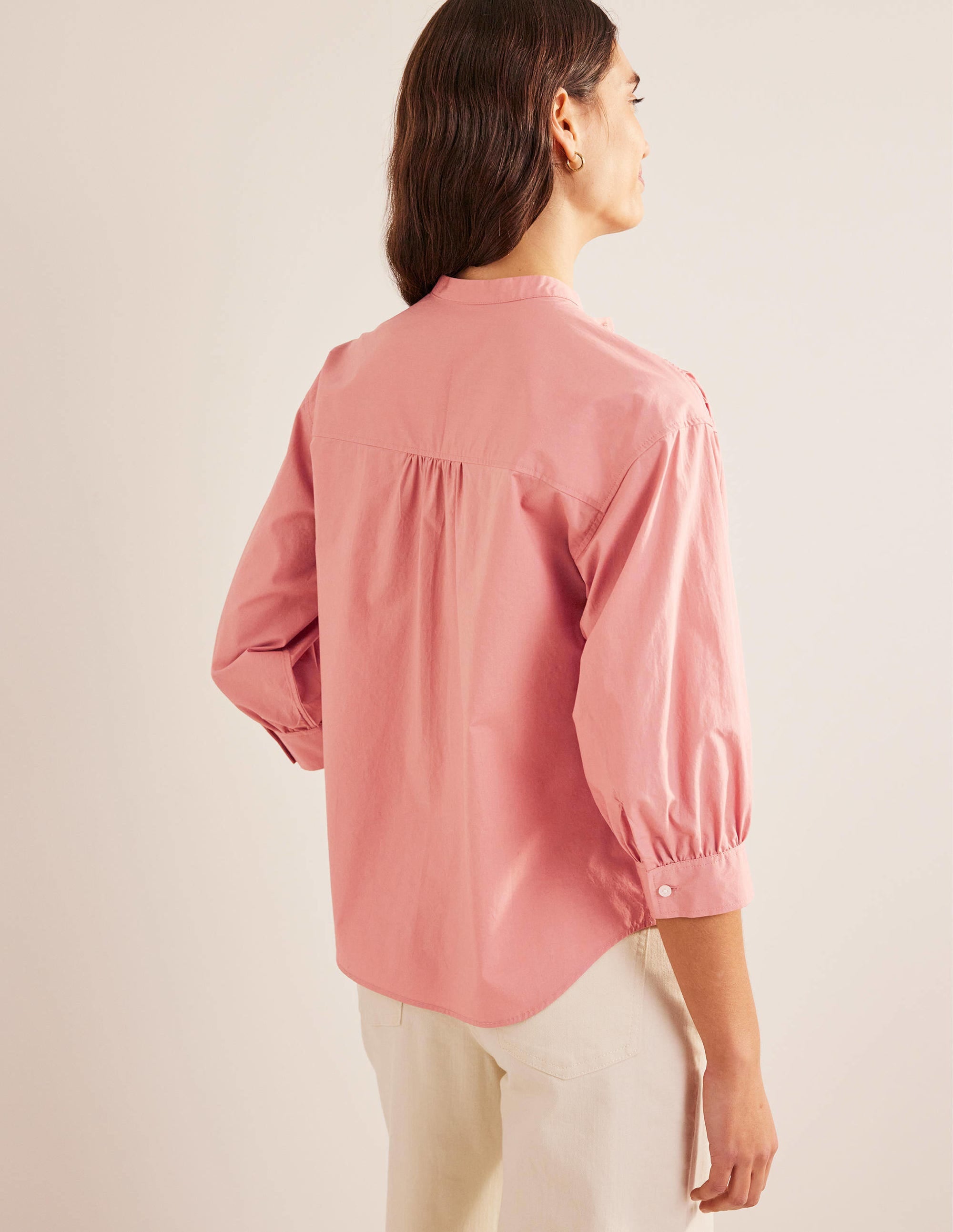 Chemise décontractée en popeline-Rose - Image 3