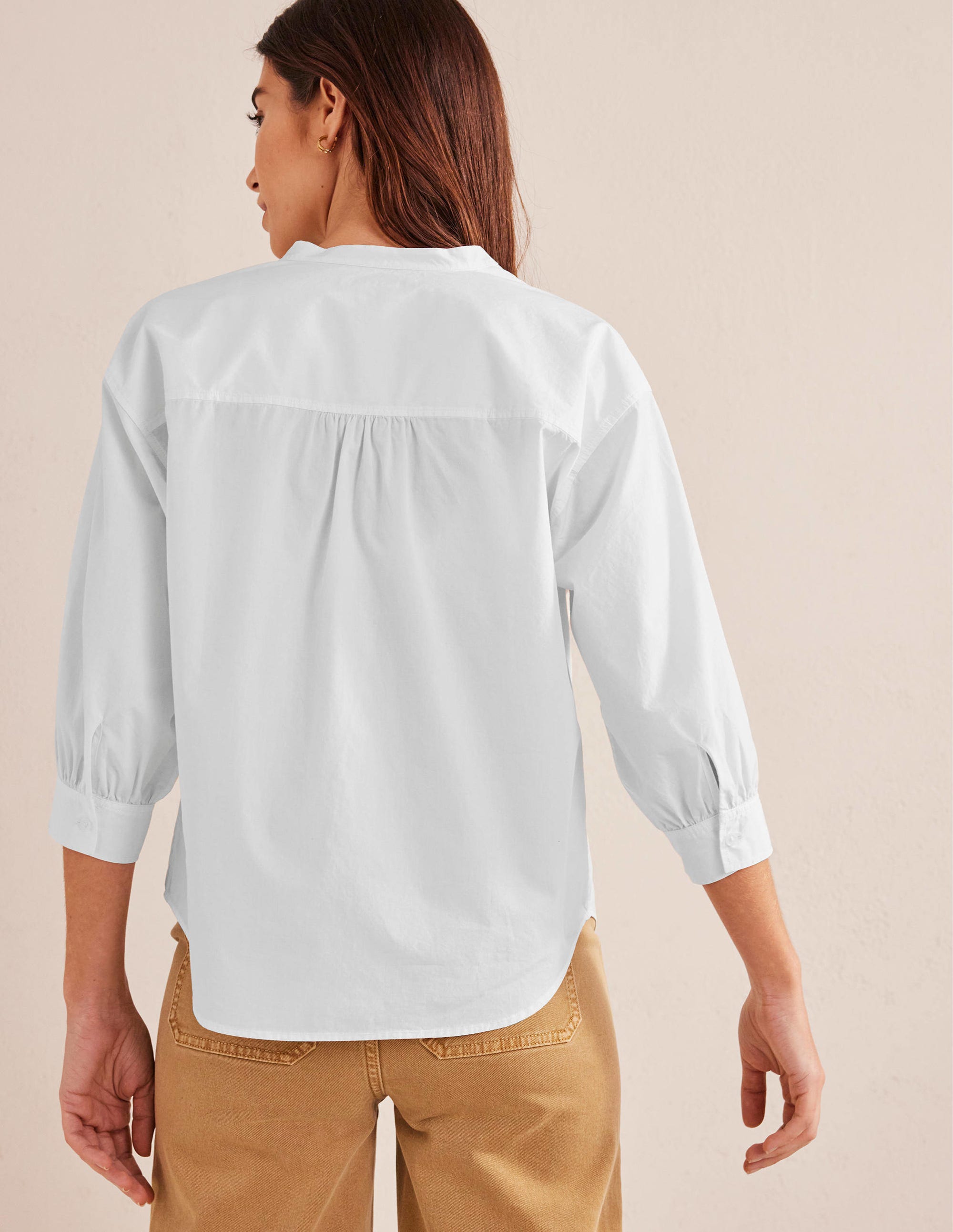 Chemise décontractée en popeline-Blanc - Image 3