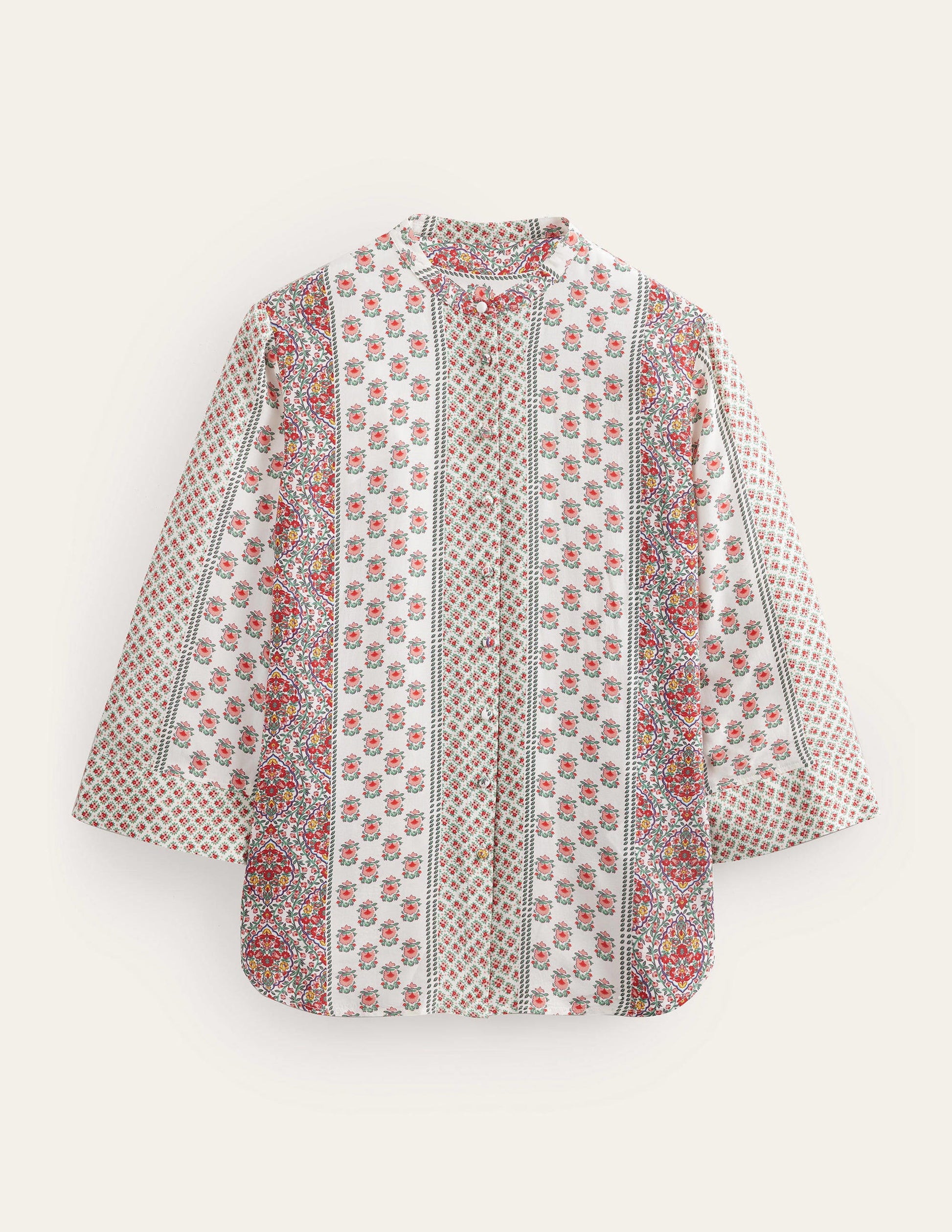 Lässige Bluse mit weiten Ärmeln-Pinkrosa, Filigrane Blümchen-6