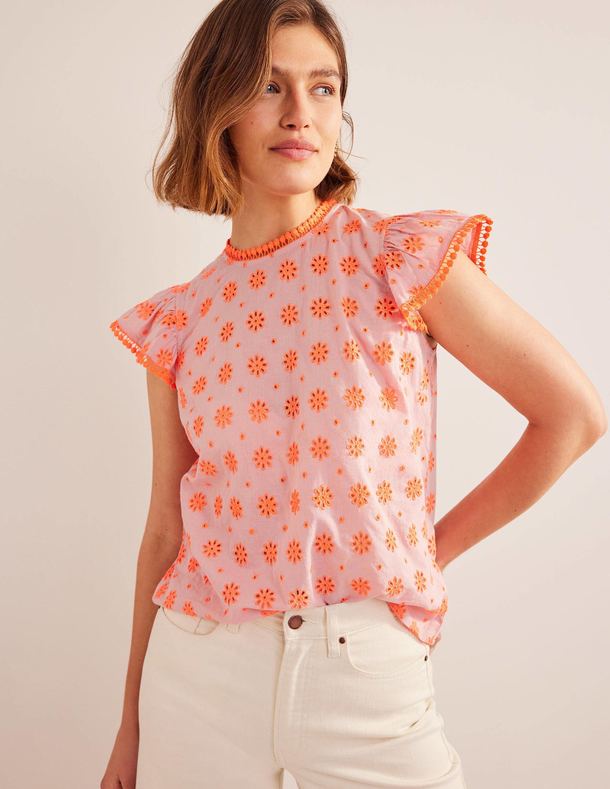Top brodé à pompons-Punch pastèque-4