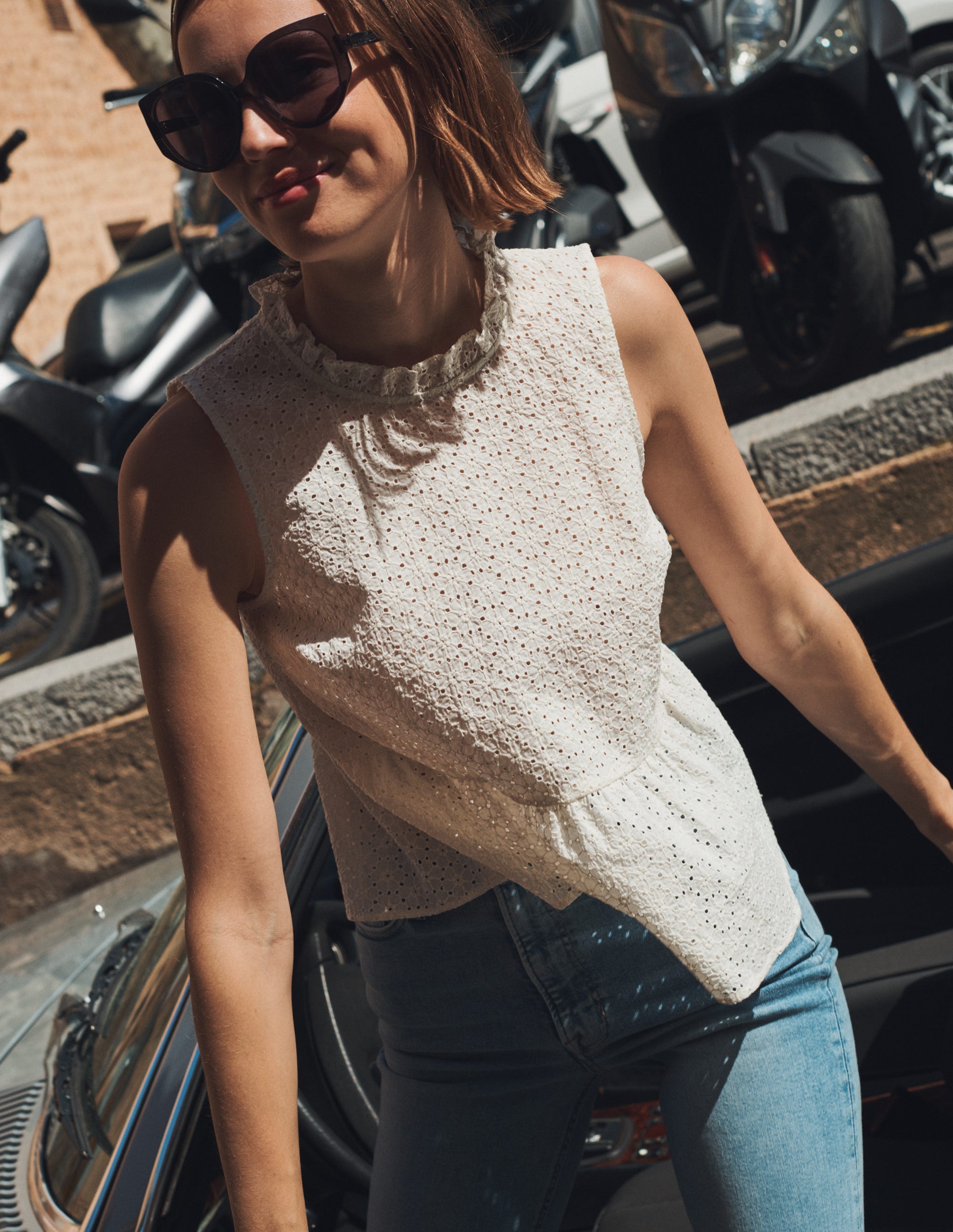 Top à basque en broderie anglaise-Ivoire - Image 6