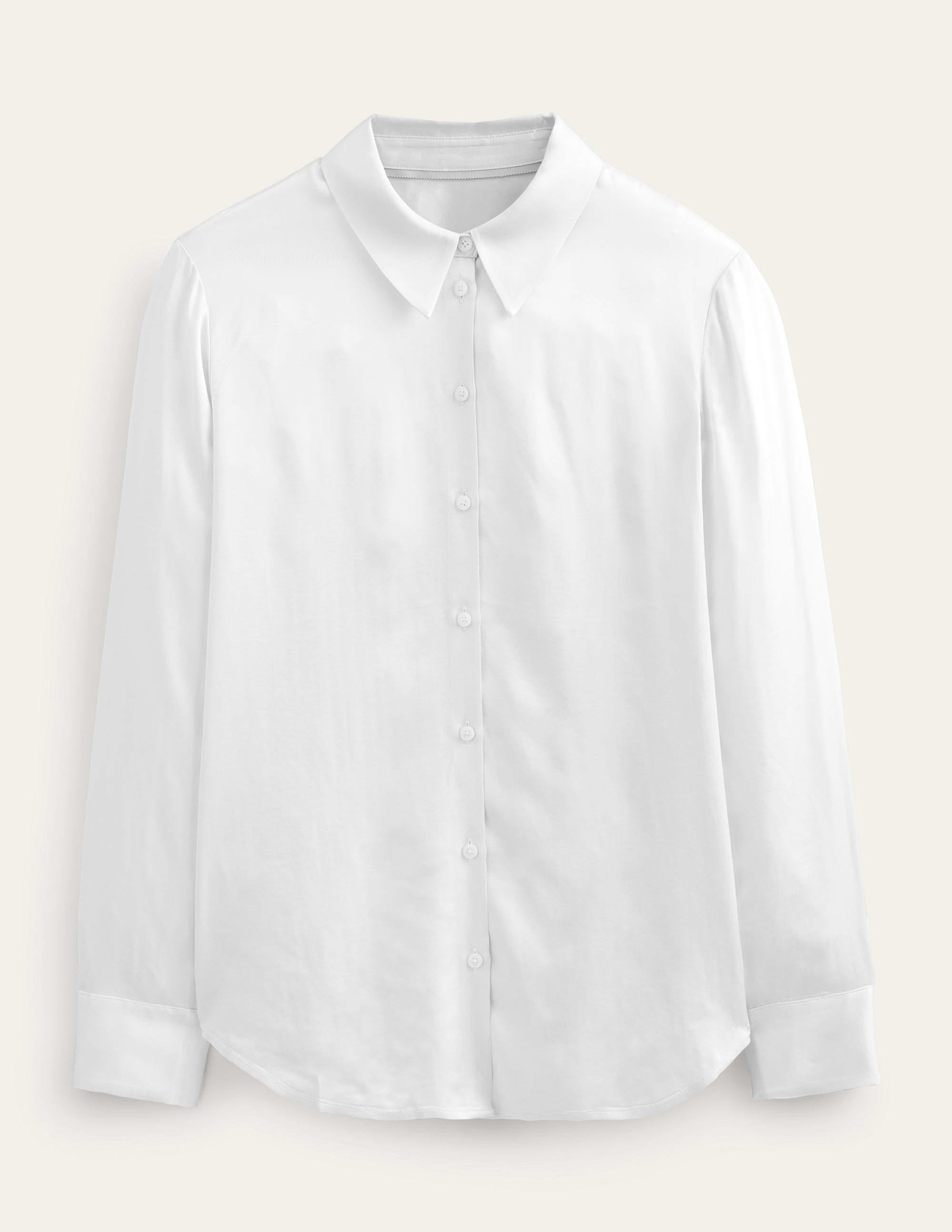 Relaxed Satin Shirt-Vaporous Grey - Image 6
