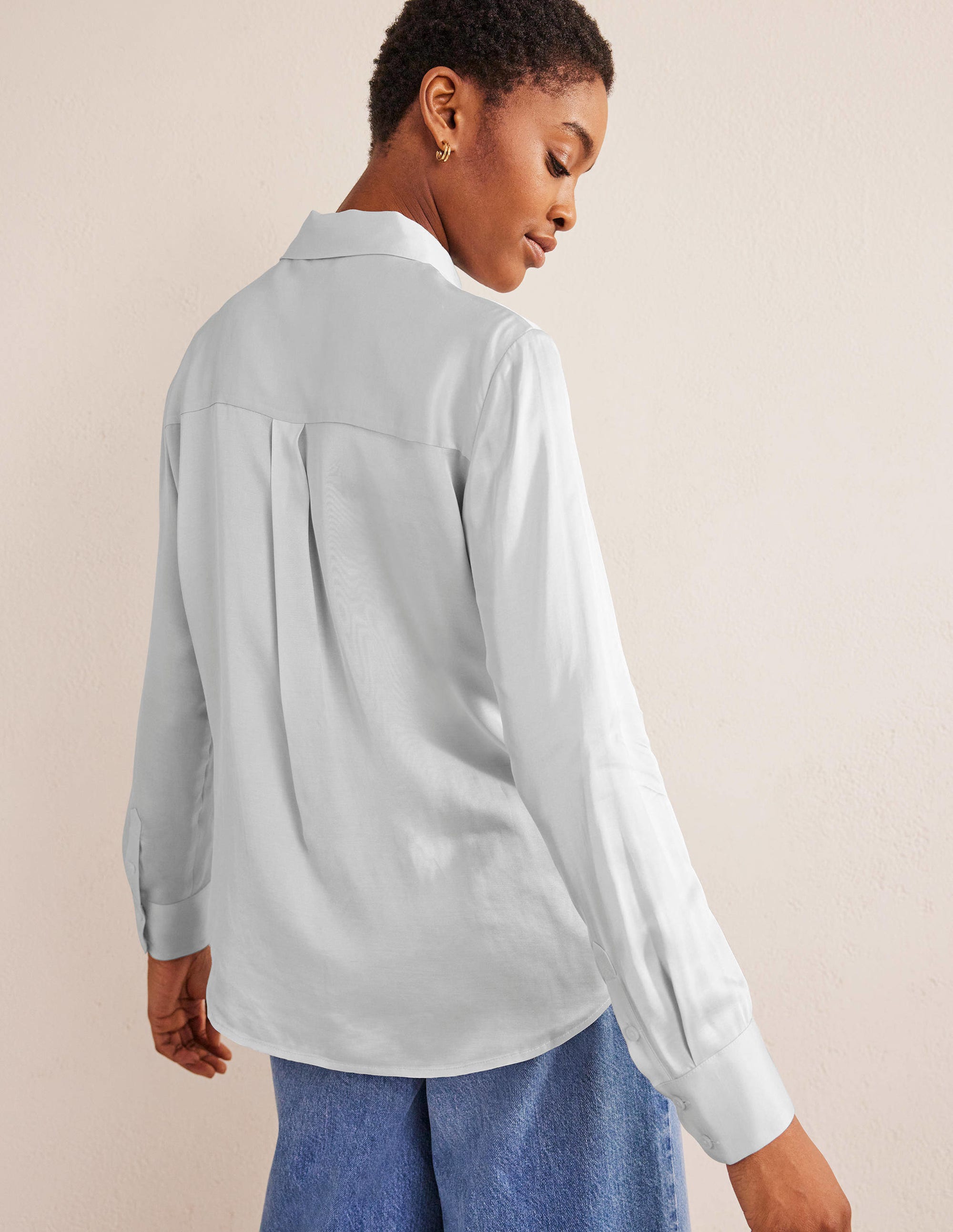 Relaxed Satin Shirt-Vaporous Grey - Image 2