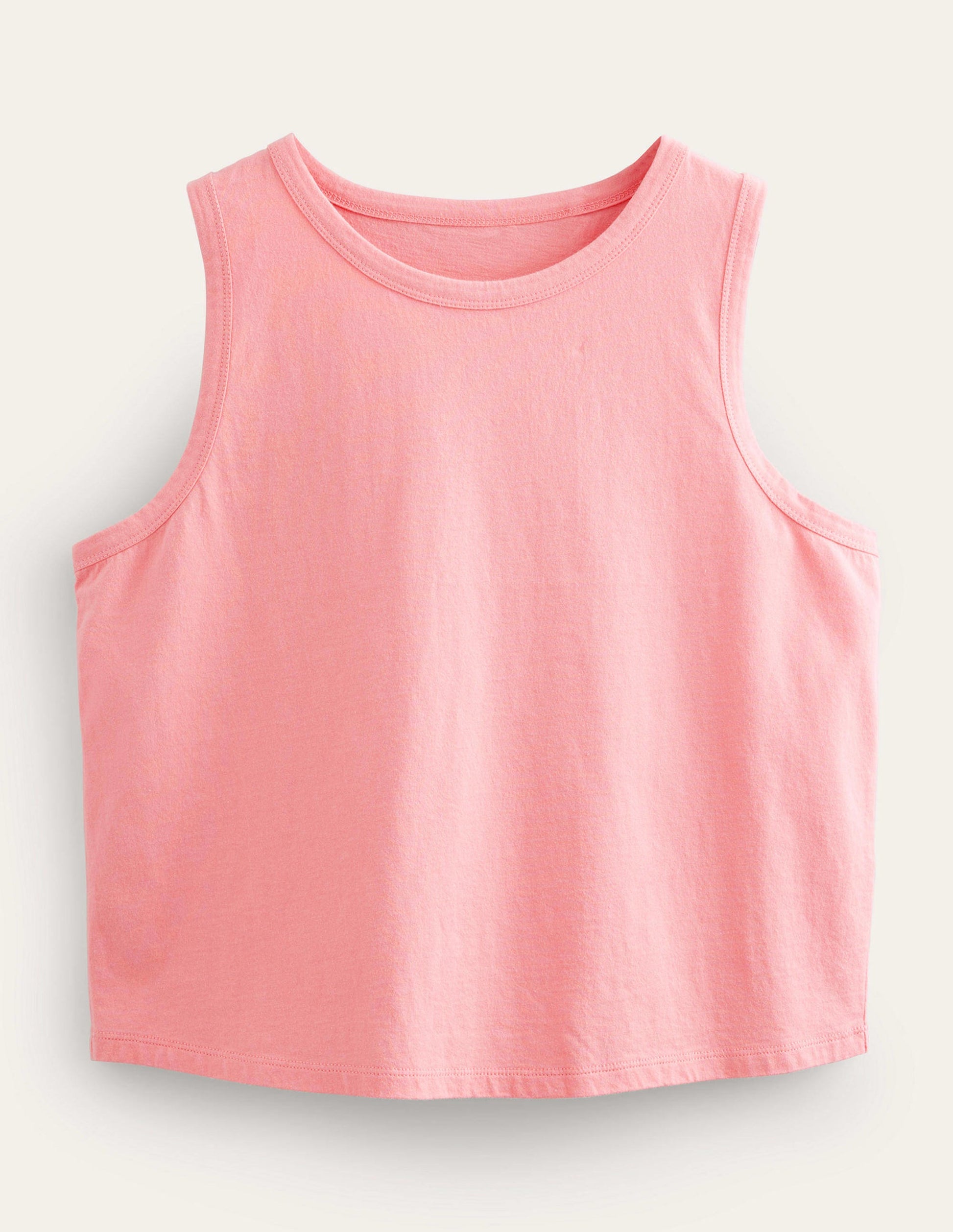 Kurz geschnittenes Baumwoll-Tanktop-Pfirsichsorbet-6
