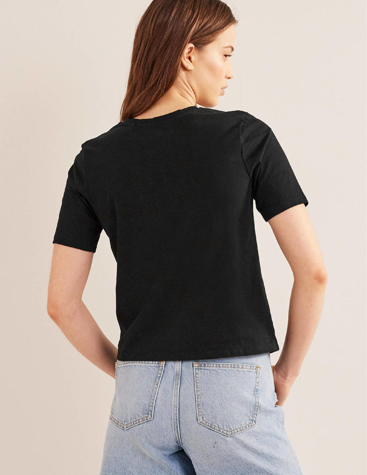 Leichtes Rundhals-T-Shirt-Schwarz - Image 3