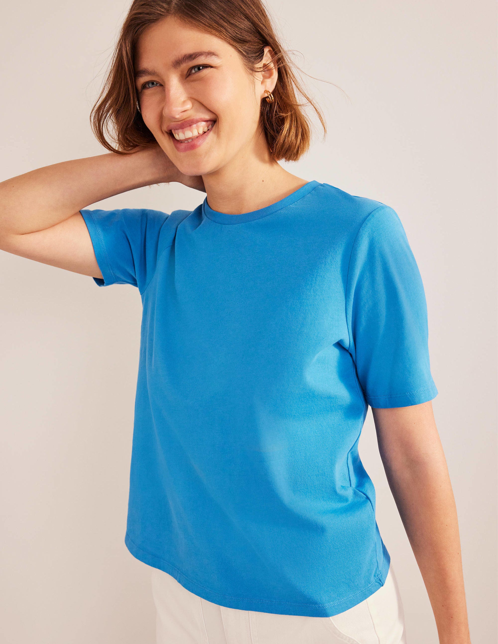 Leichtes Rundhals-T-Shirt-Chinesisches Blau - Image 4