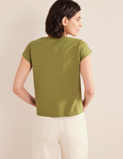 T-Shirt mit Rundhalsausschnitt-Olivgrün-3