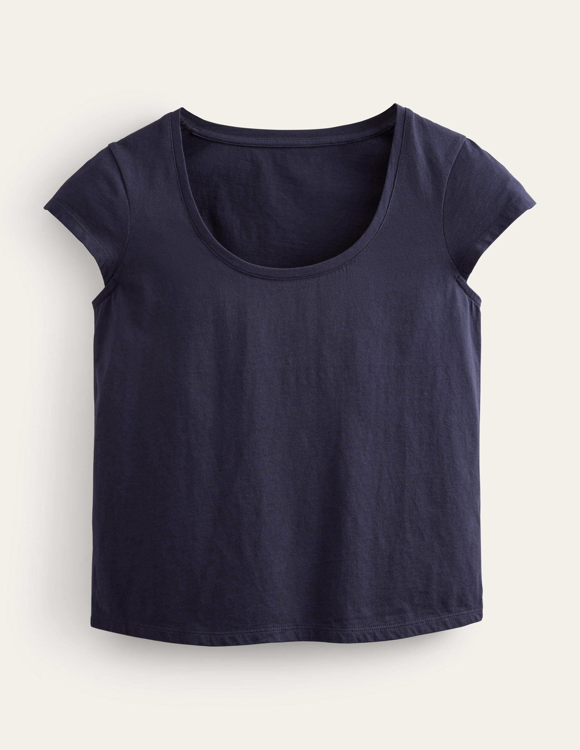 T-shirt col en U-Bleu marine - Image 5