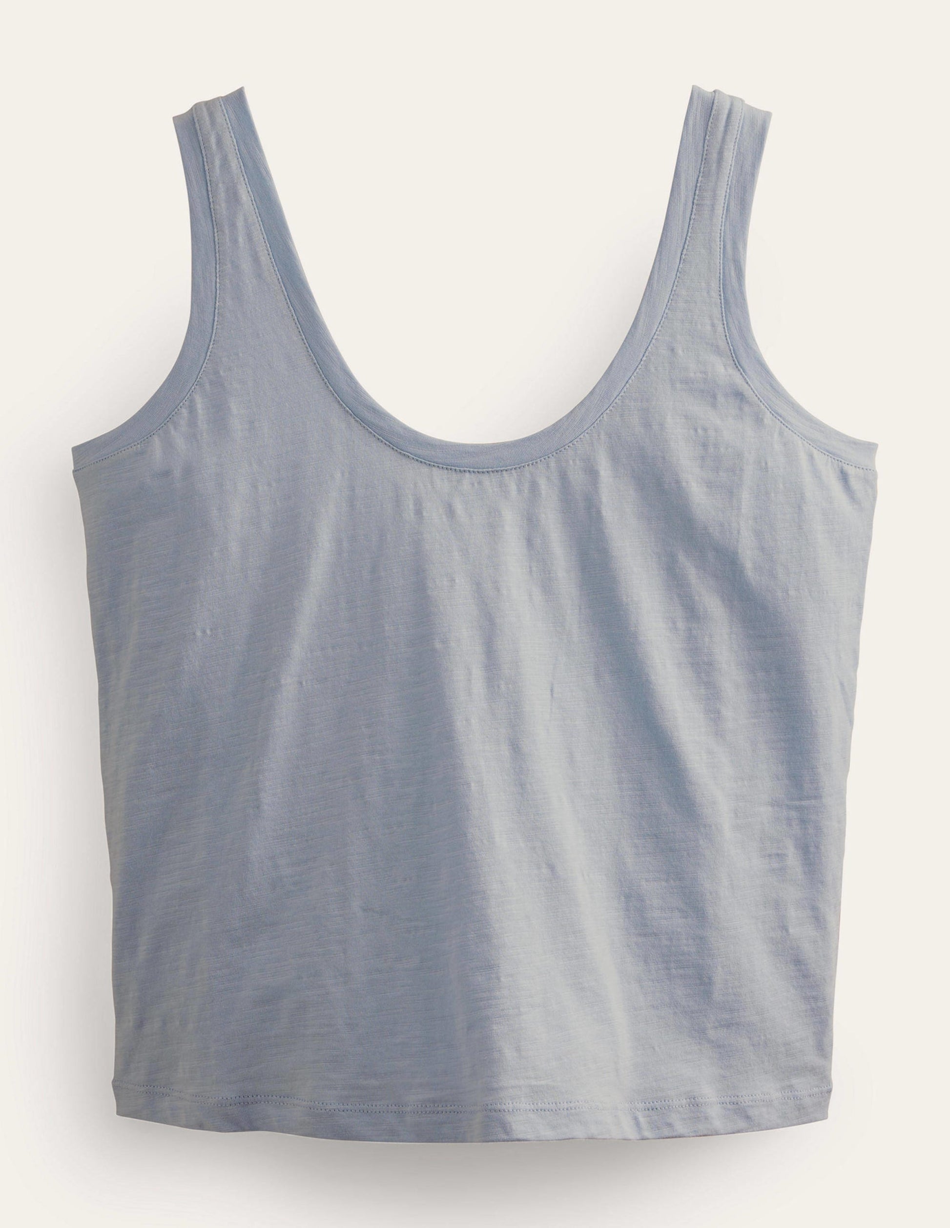 Lässiges Trägershirt mit Rundhalsausschnitt-Blau, Faux-Uni-6