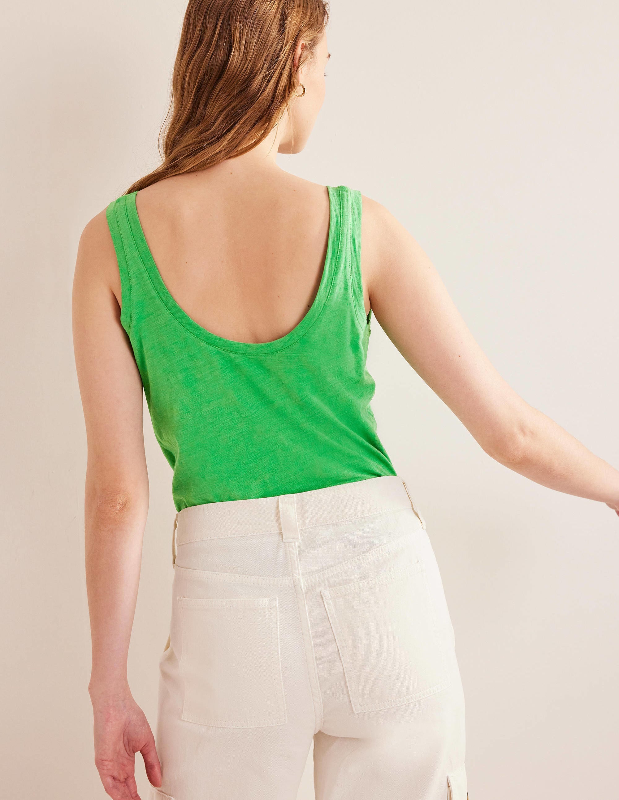 Lässiges Trägershirt mit Rundhalsausschnitt-Grün - Image 3