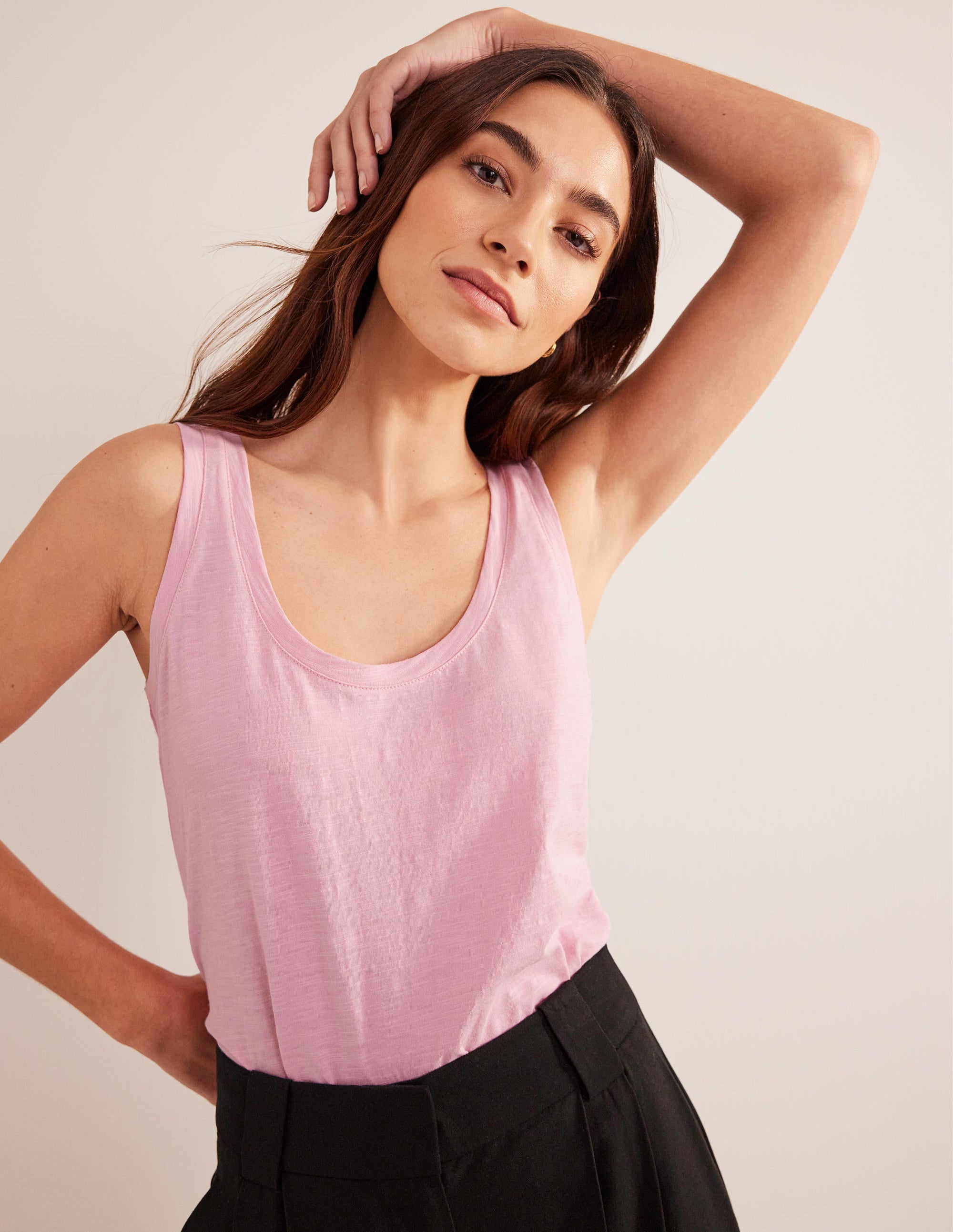 Lässiges Trägershirt mit Rundhalsausschnitt-Cameo-Rosa - Image 1