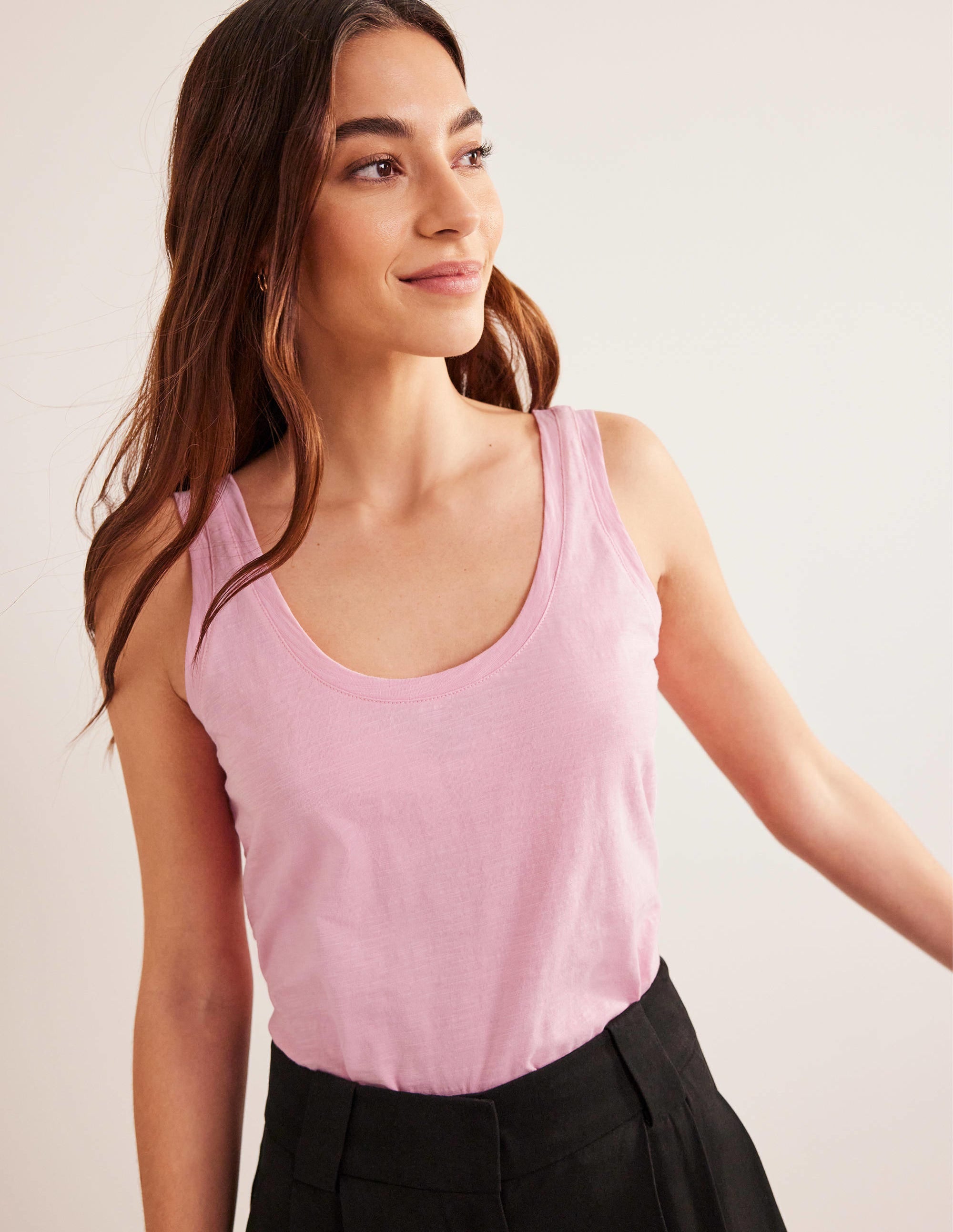 Lässiges Trägershirt mit Rundhalsausschnitt-Cameo-Rosa - Image 4