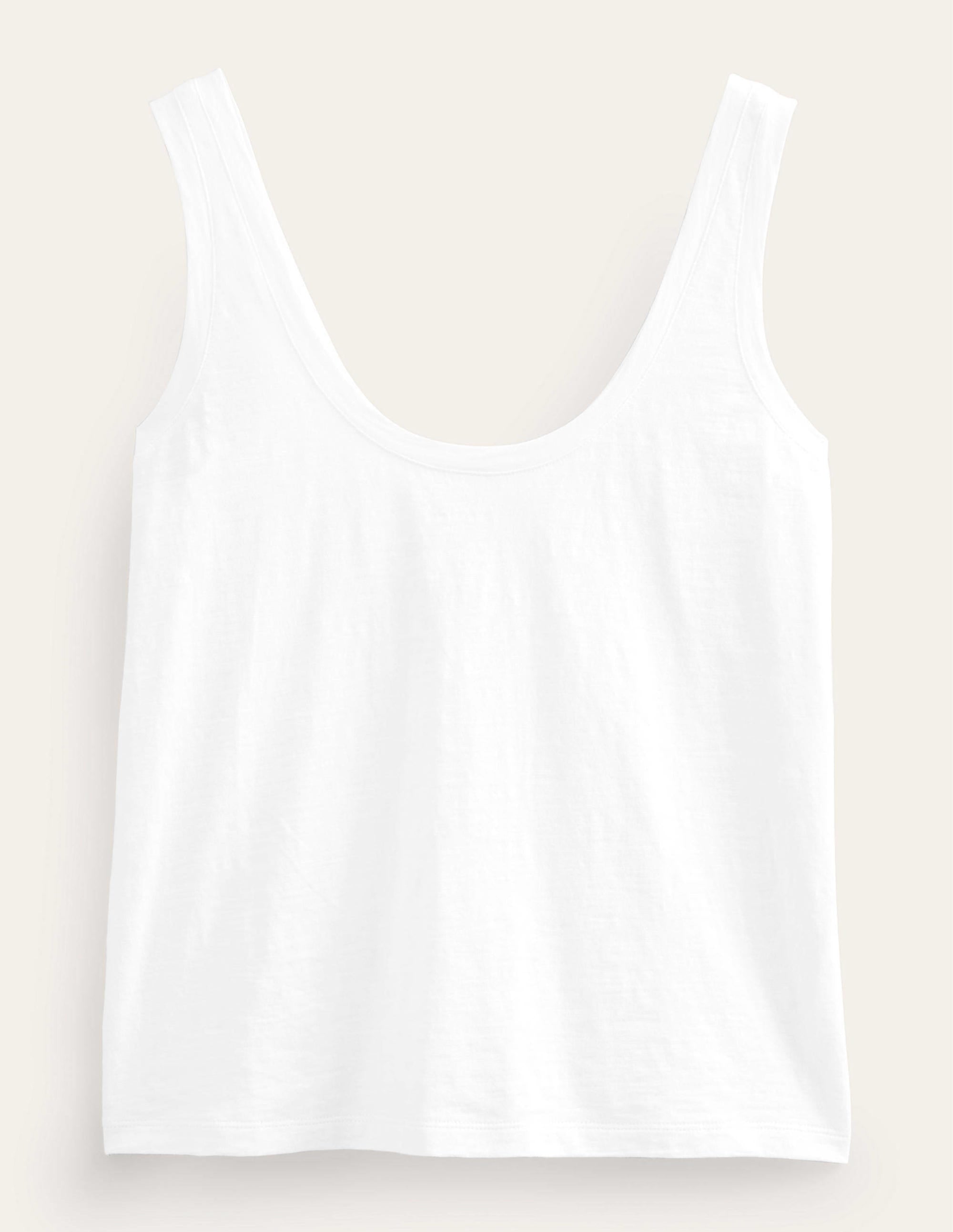 Relaxed Scoop Neck Vest-White - Image 5