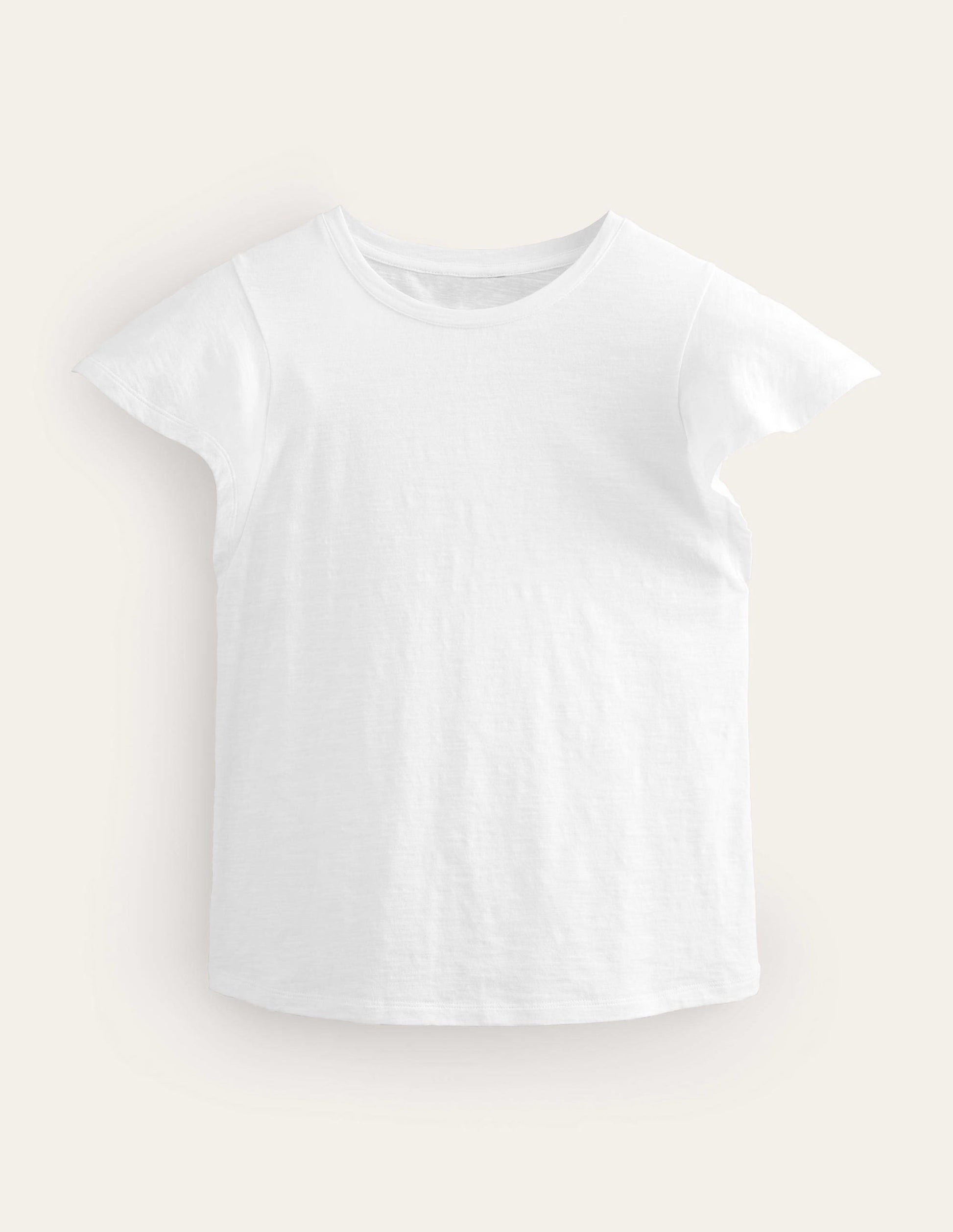 T-Shirt mit Rundhalsausschnitt und Flatterdetails-Weiß-5