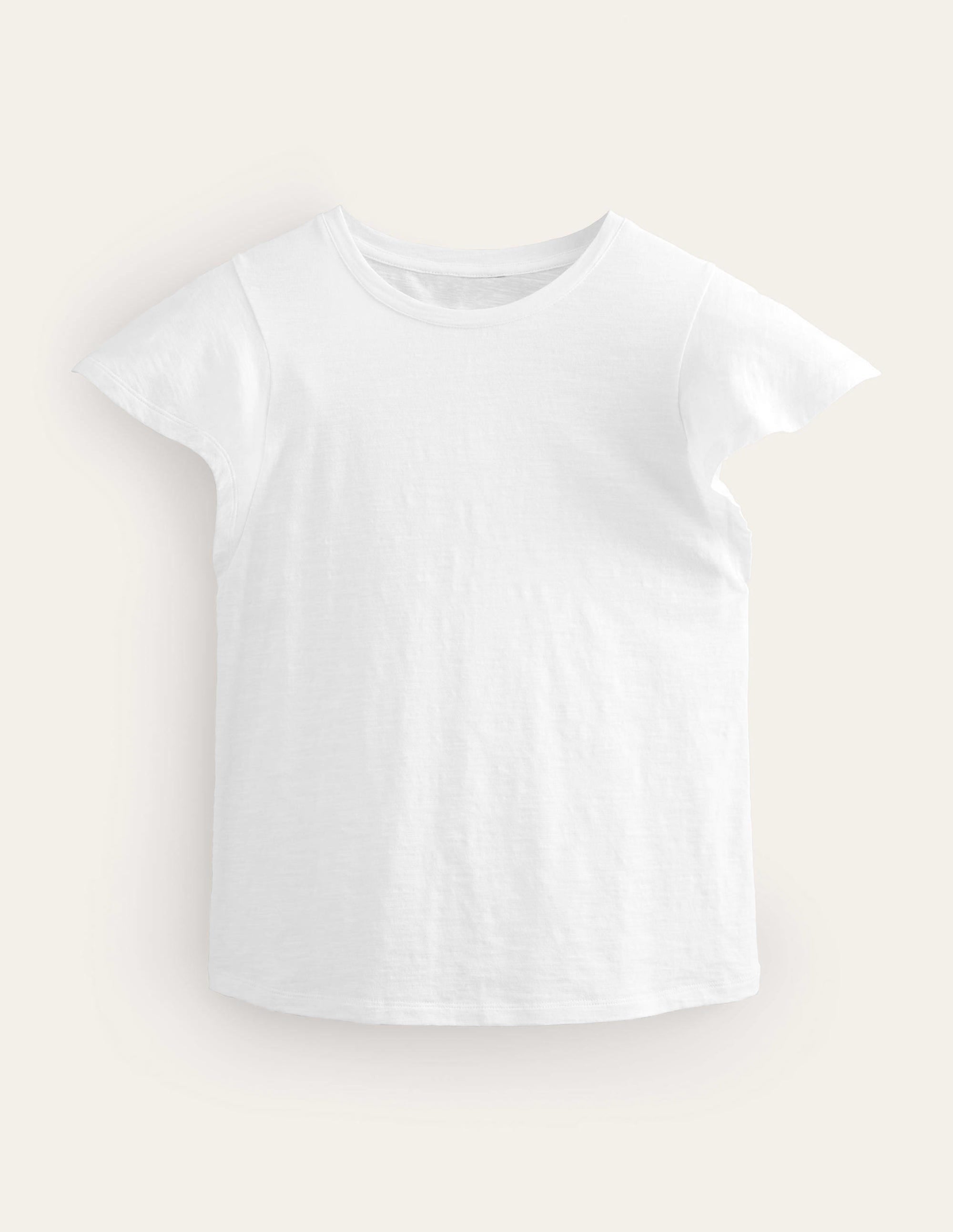T-Shirt mit Rundhalsausschnitt und Flatterdetails-Weiß - Image 5