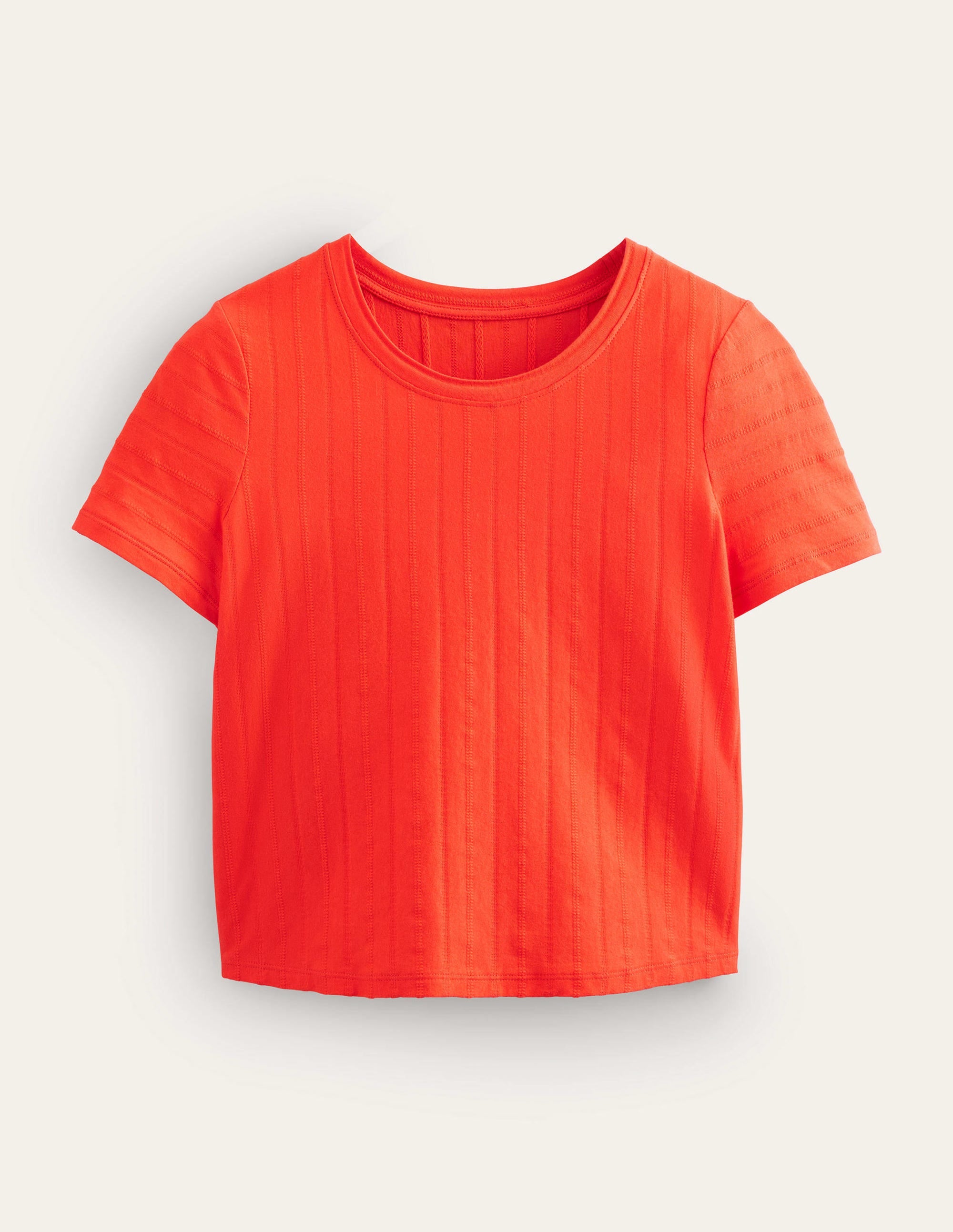 T-shirt texturé en jersey-Rouge vermillon - Image 5