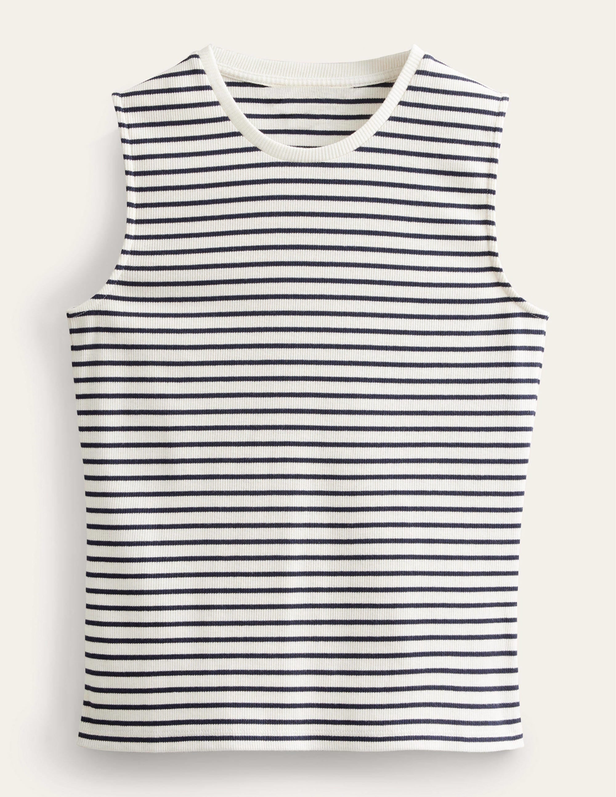 Geripptes Top mit Streifen-Naturweiß/Navy, Gestreift - Image 6