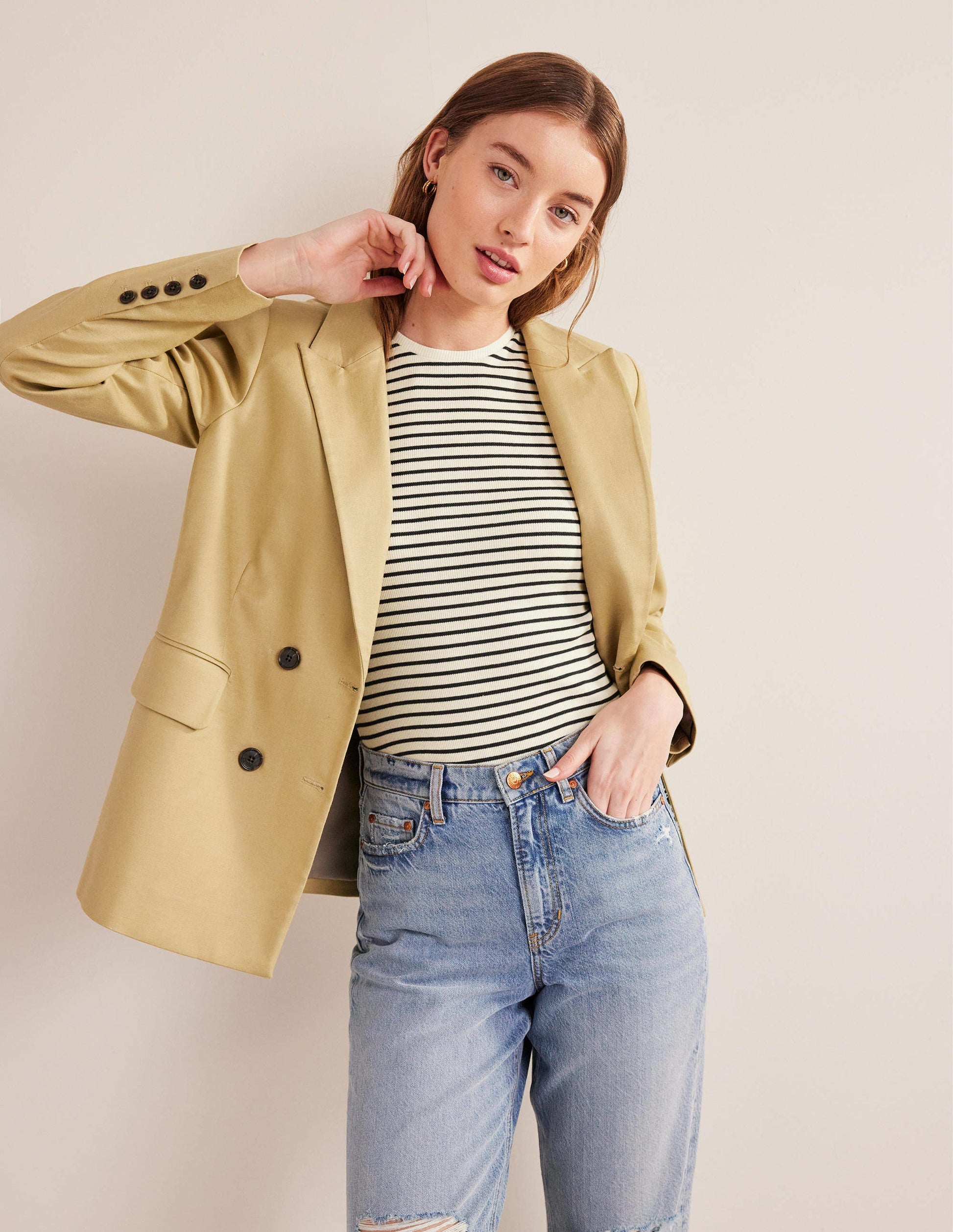 Geripptes Top mit Streifen-Naturweiß/Navy, Gestreift-4