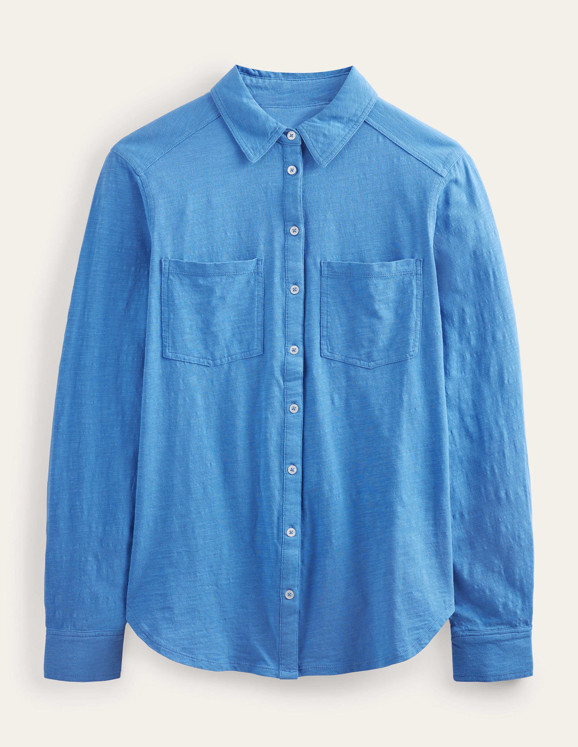 Chemise en jersey de coton-Bleu porcelaine - Image 5