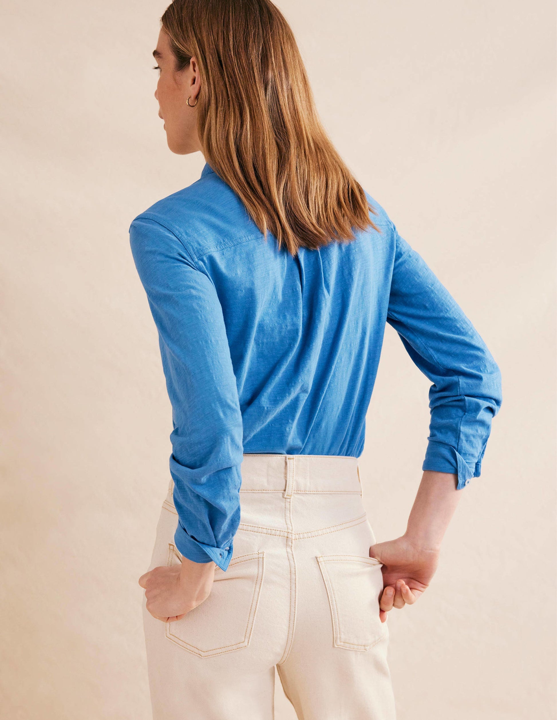 Chemise en jersey de coton-Bleu porcelaine-3