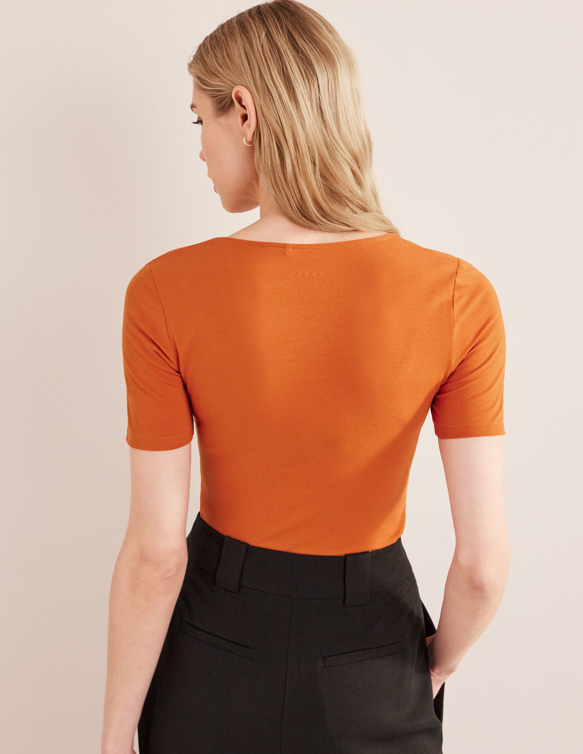 Double Layer Short Sleeve Top-Rust-3