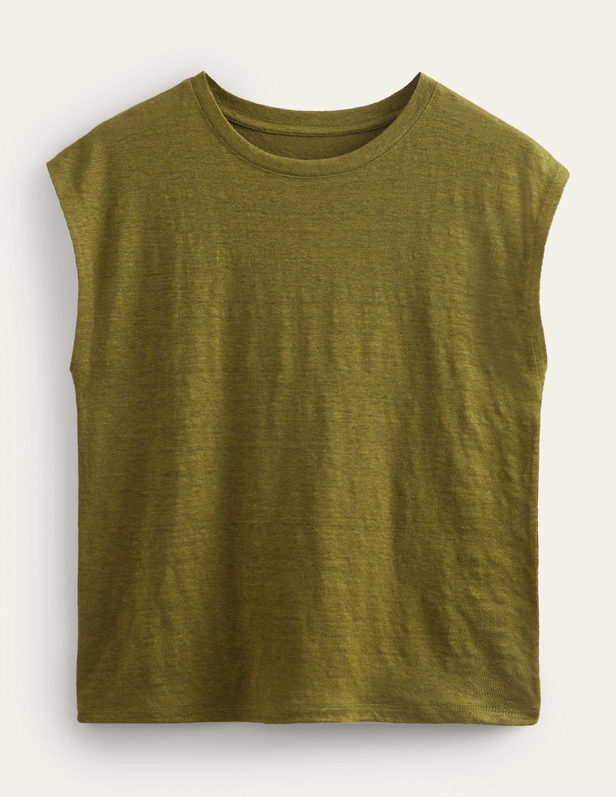 T-shirt col rond en lin-Roseau fluvial - Image 4