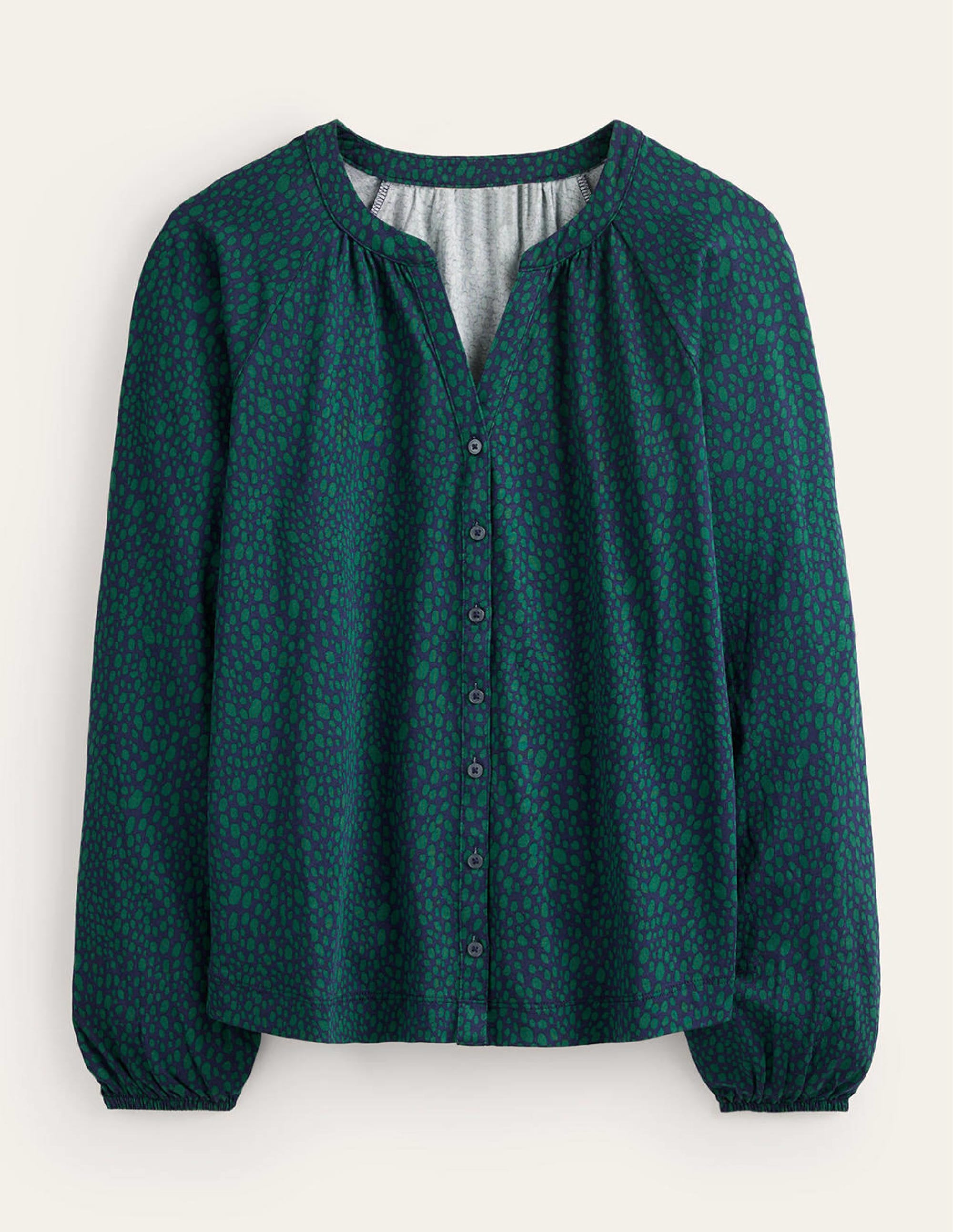 Chemise imprimée et froncée-Vert amazonien, motif Animal Spot - Image 5