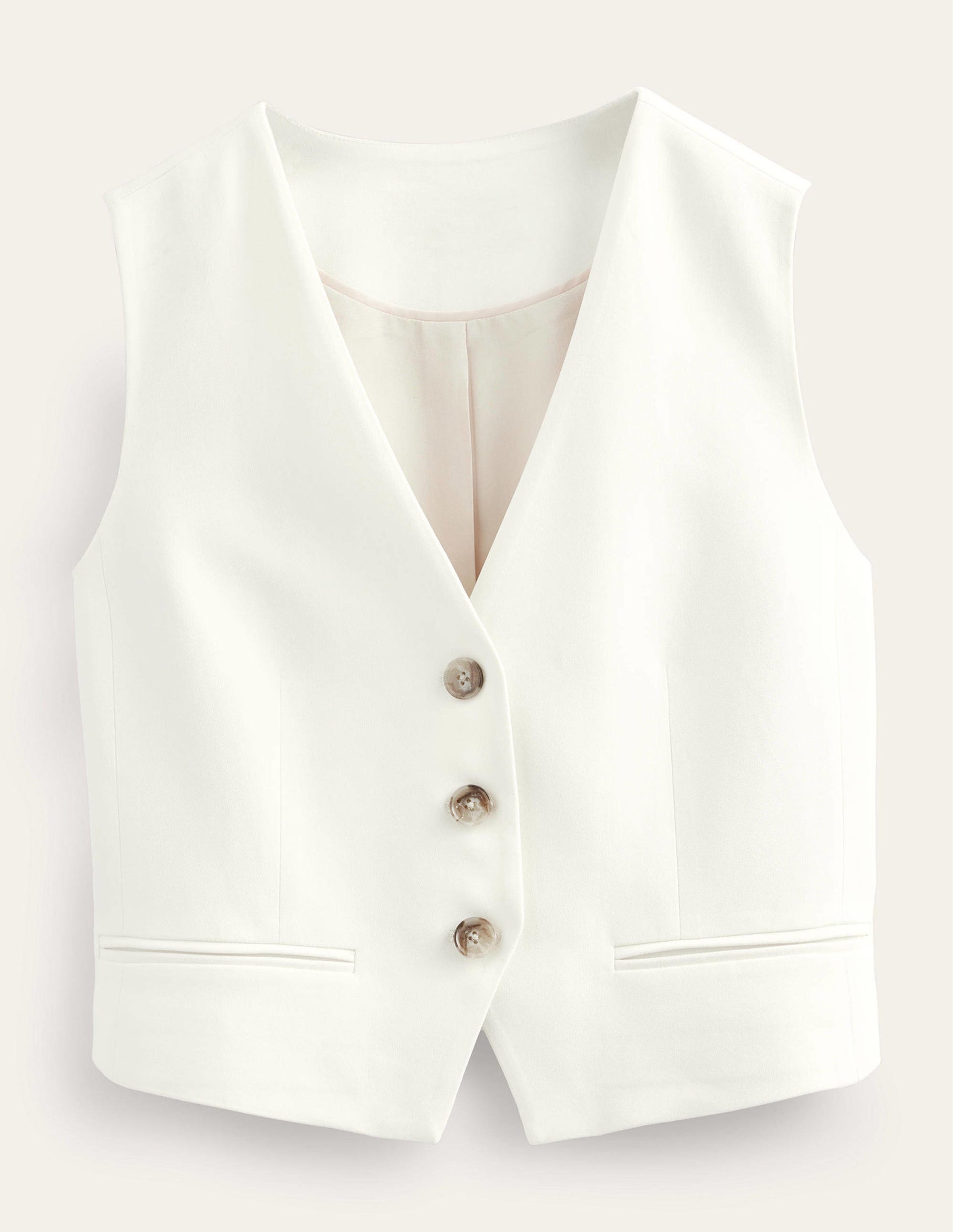 Fluid Tailored Waistcoat-Ivory-8