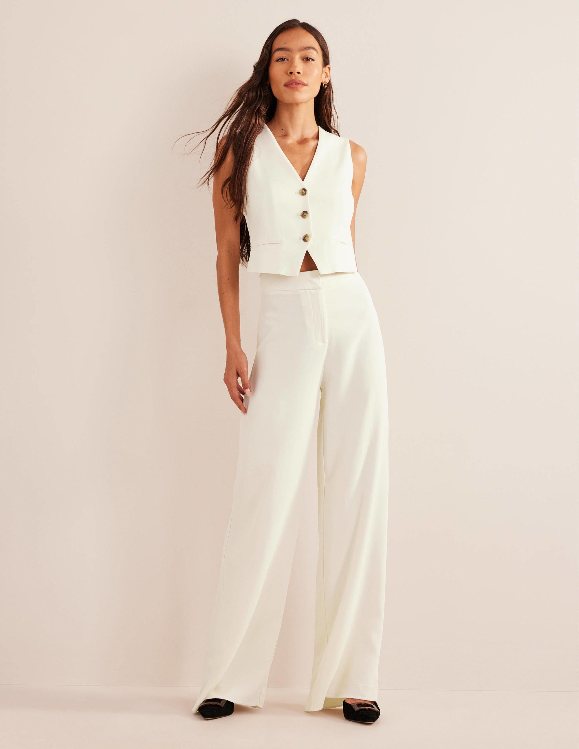 Fluid Tailored Waistcoat-Ivory - Image 4
