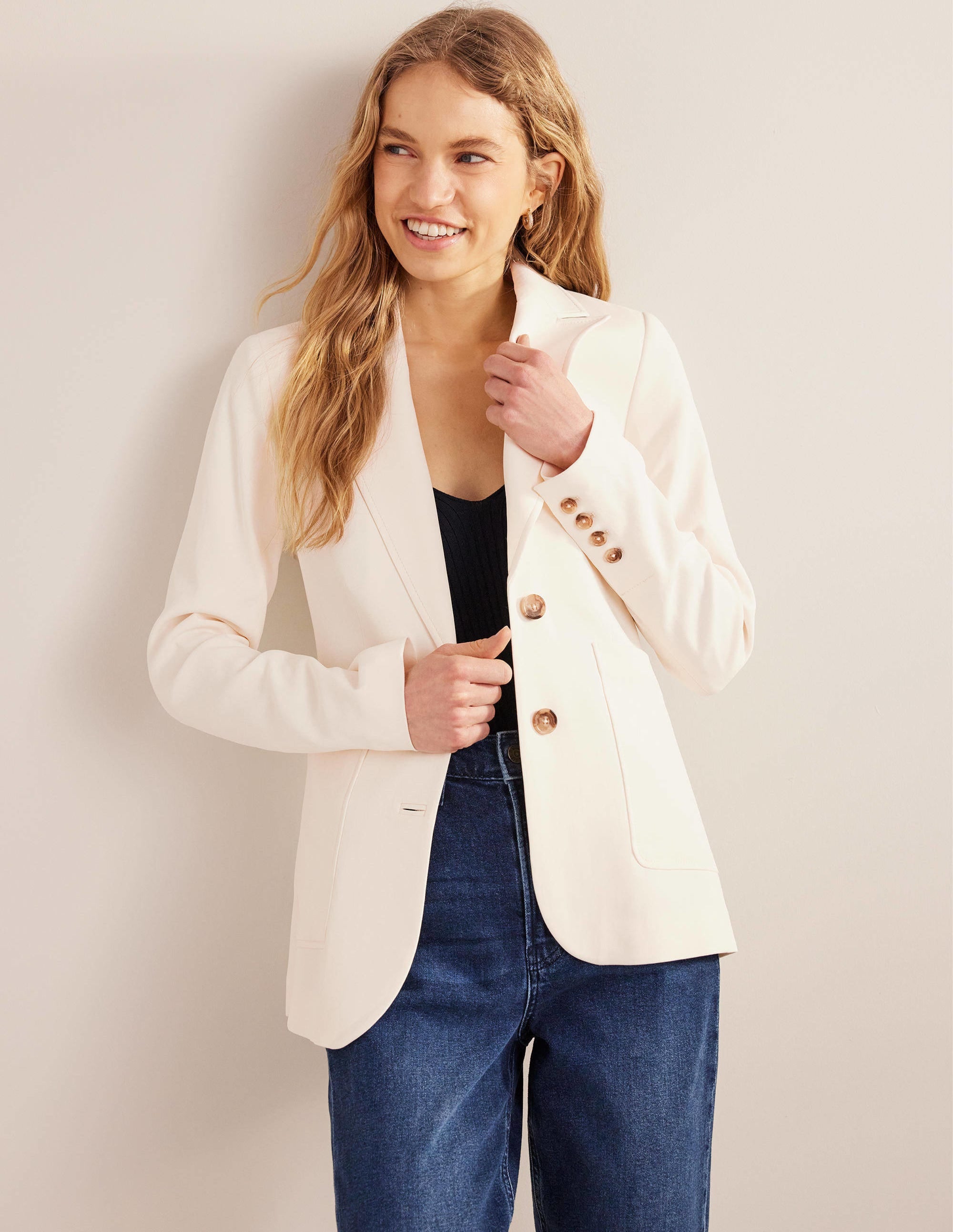 Blazer chic fluide-Ivoire - Image 4