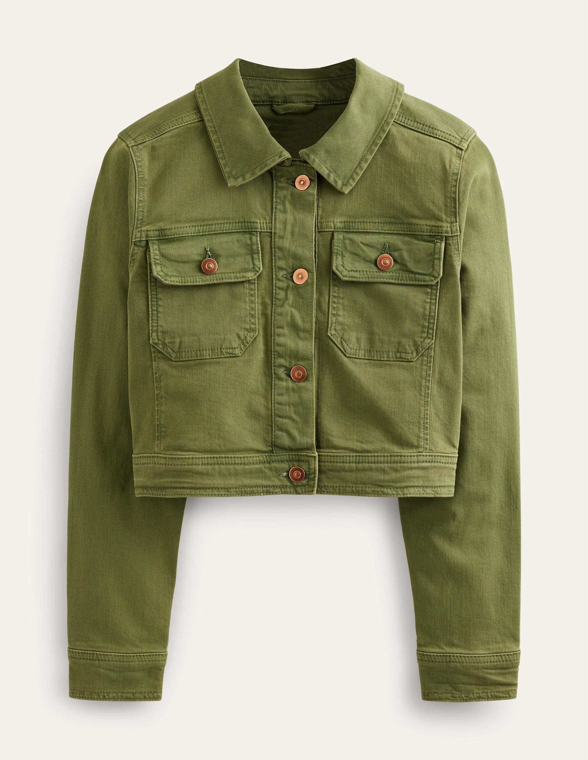 Veste courte décontractée en coton-Aquamarine - Image 5