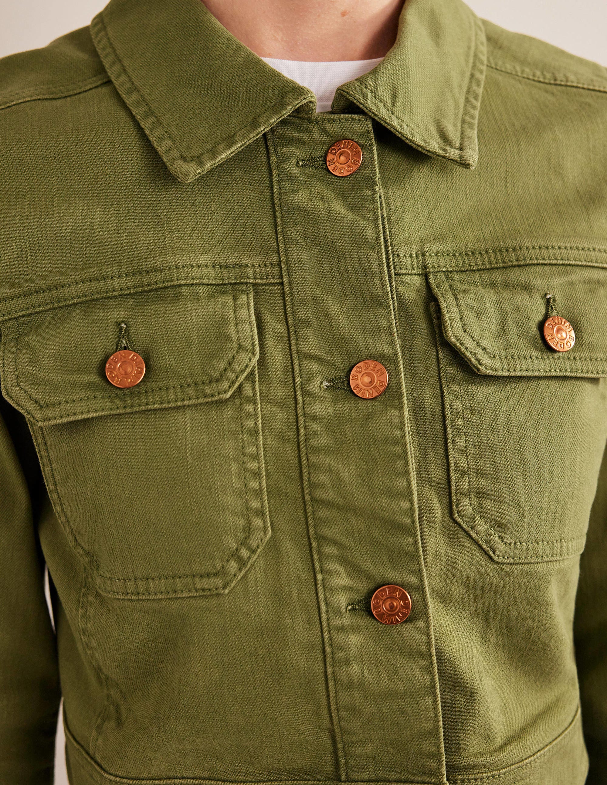 Veste courte décontractée en coton-Aquamarine - Image 2