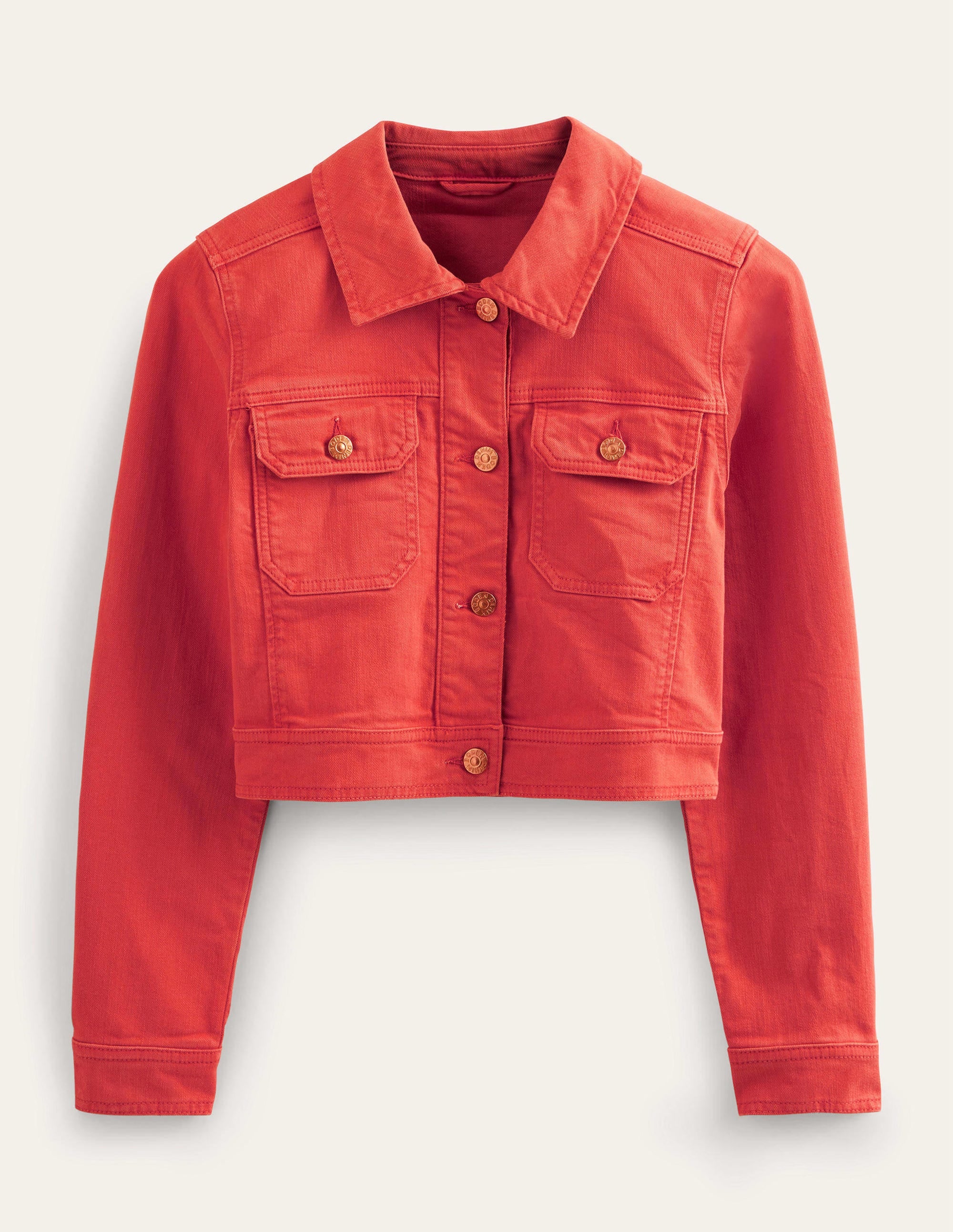 Veste courte décontractée en coton-Tomate - Image 5